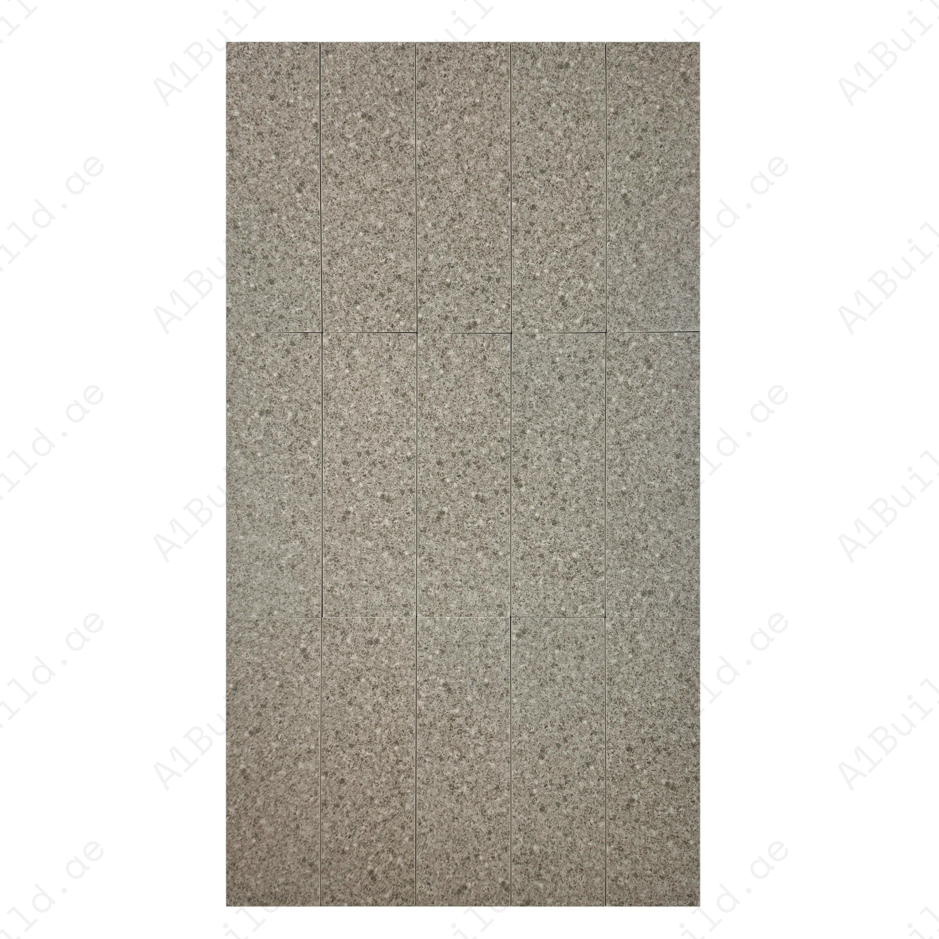 Sukabumi Medium Grey Matt Porcelain Tile 100x300mm. Premium quality, slip-resistant, UV durable, eco-friendly, perfect for pools, spas & water features in Dubai.