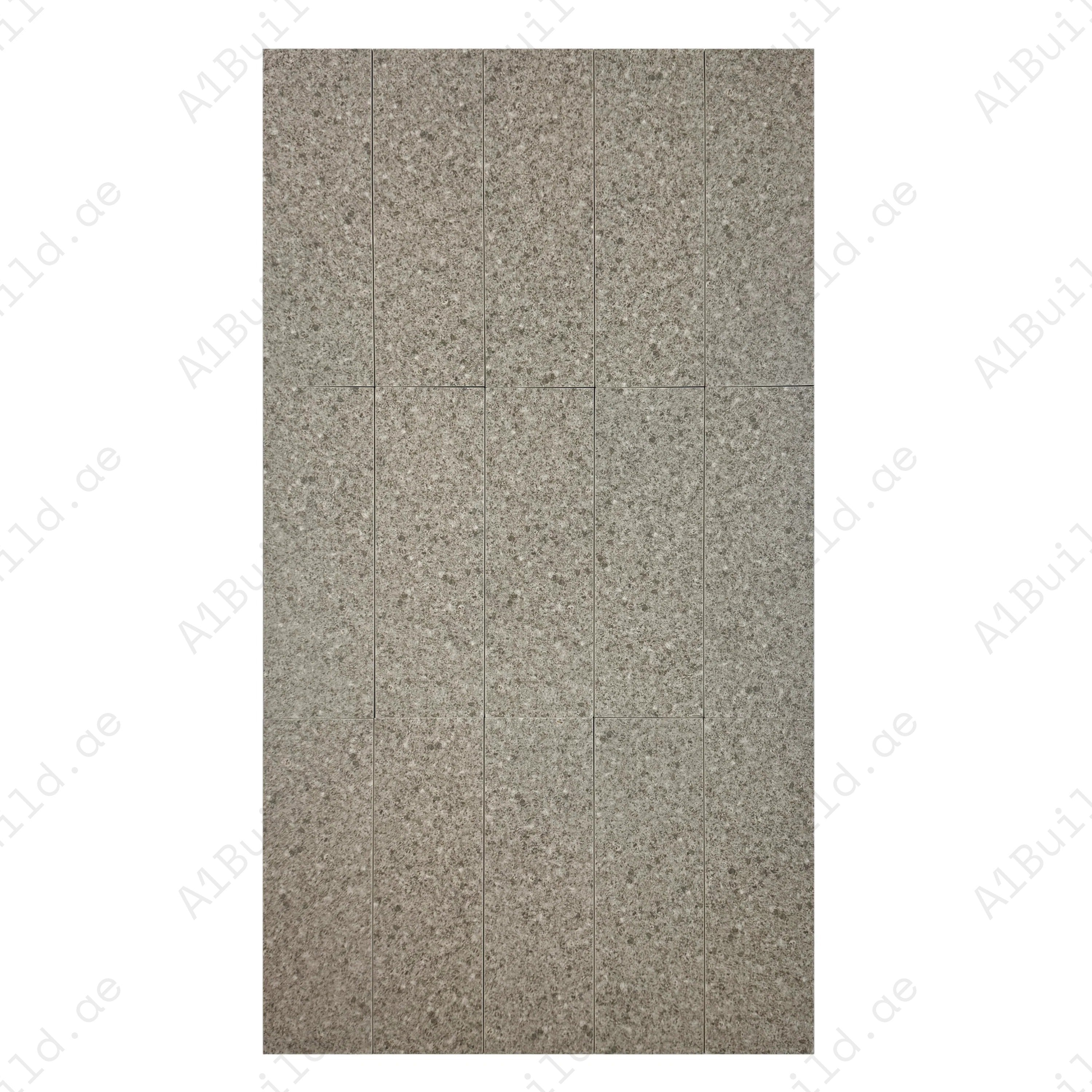 Sukabumi Medium Grey Matt Porcelain Tile 100x300mm. Premium quality, slip-resistant, UV durable, eco-friendly, perfect for pools, spas & water features in Dubai.