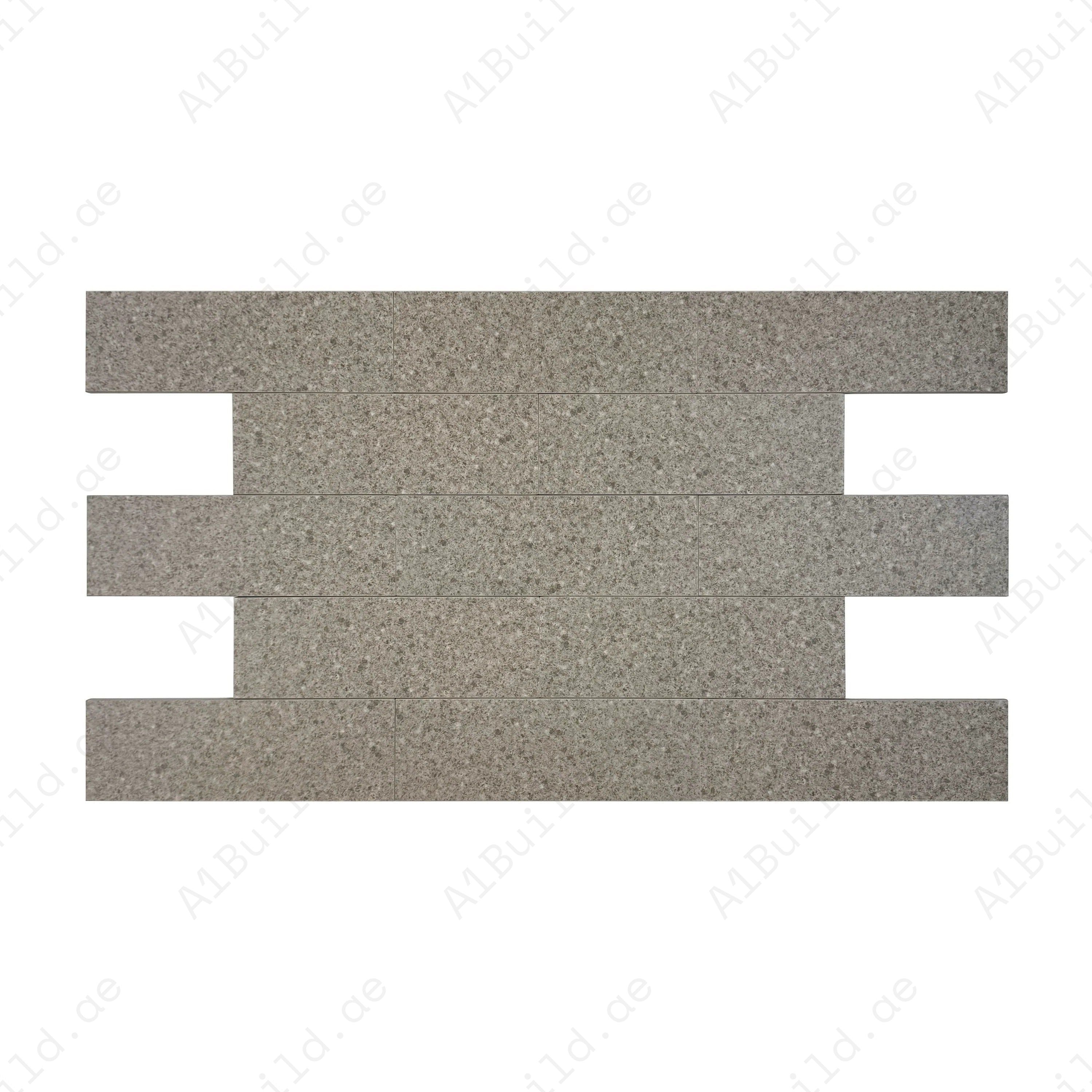 Sukabumi Medium Grey Matt Porcelain Tile 100x300mm. Premium quality, slip-resistant, UV durable, eco-friendly, perfect for pools, spas & water features in Dubai.