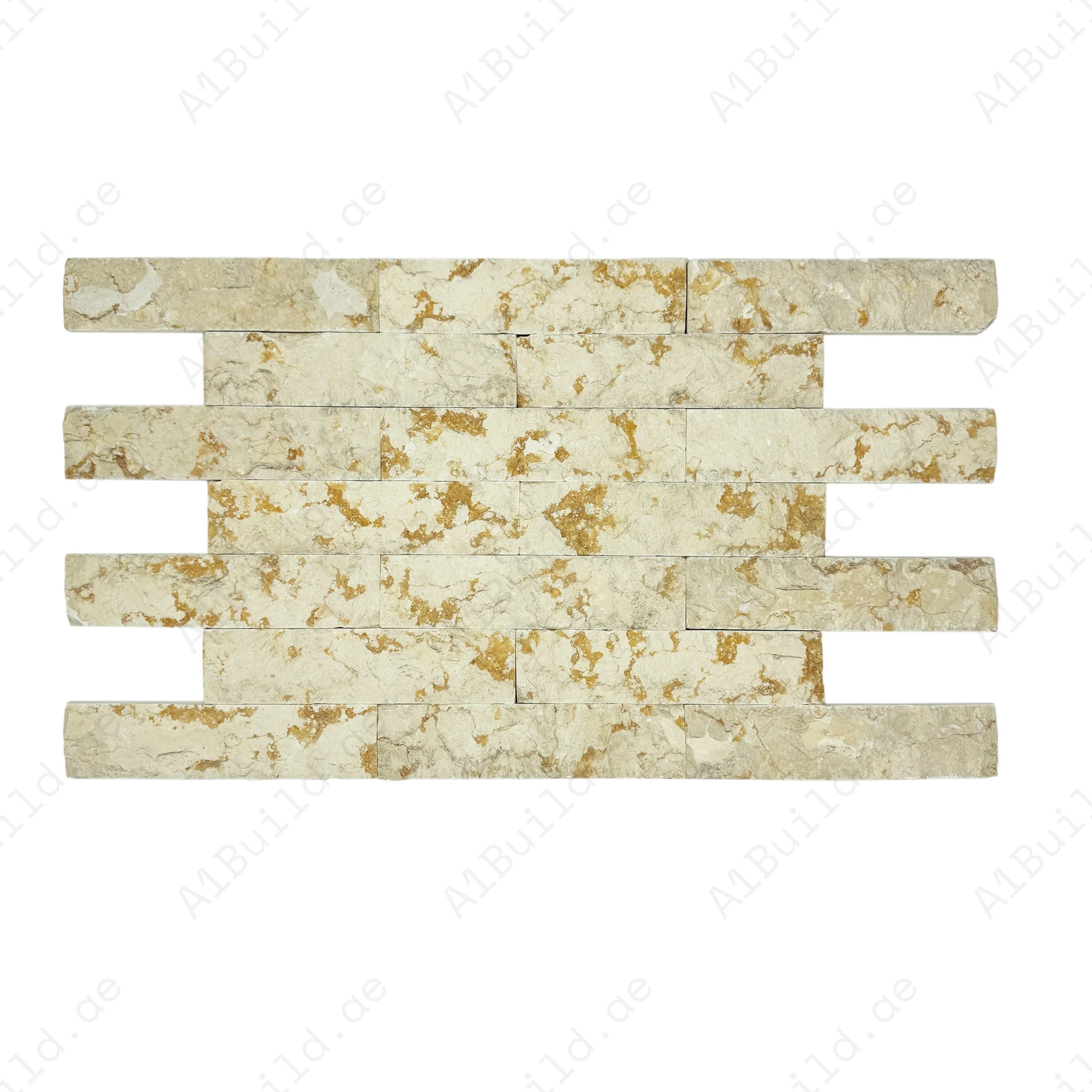 Sunny Beige Split marble wall cladding in premium stone with warm tones. Ideal for walls, feature areas, and decorative interiors with natural texture.
