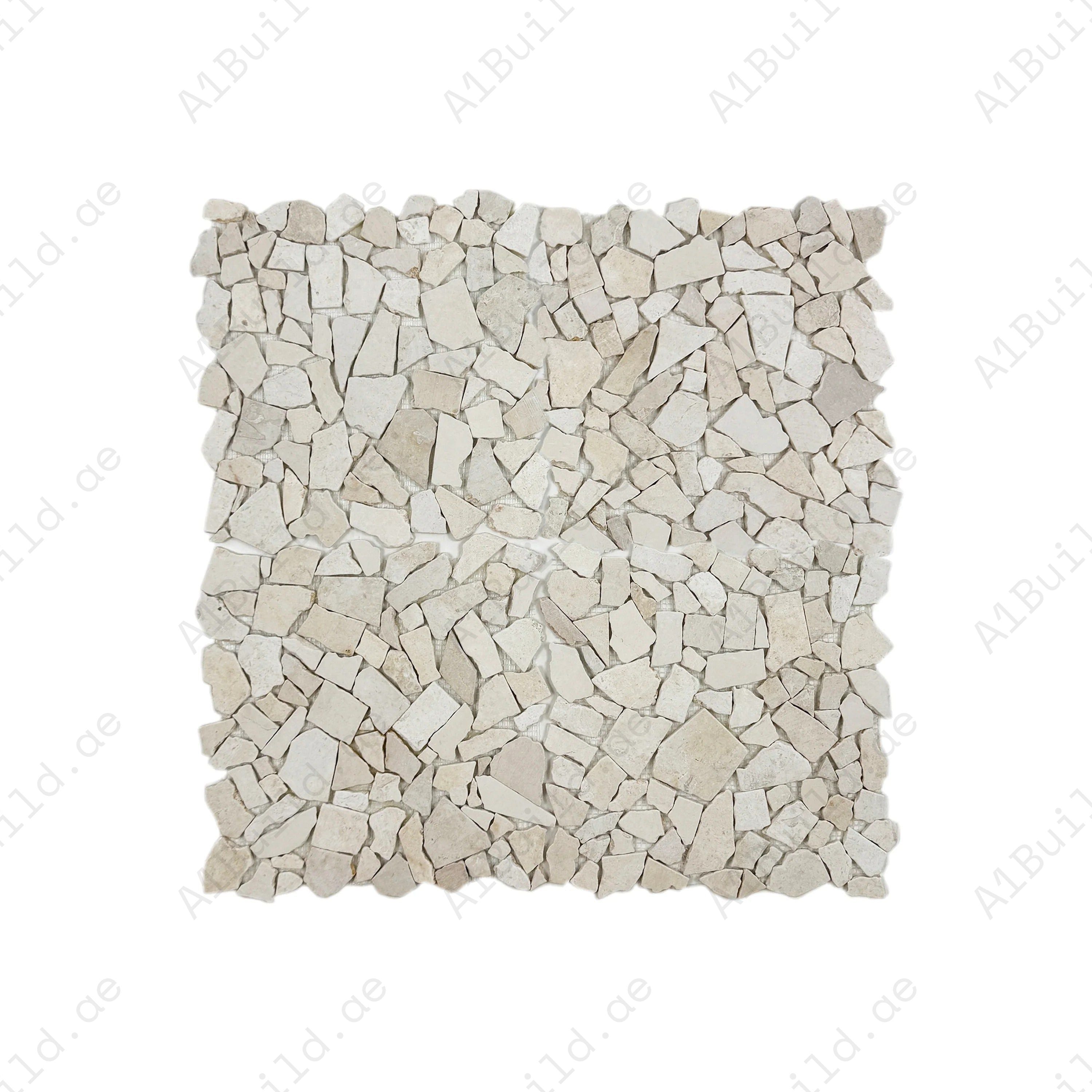 Sunny Beige honed irregular marble mosaic tile for walls & floors. Durable, elegant, and perfect for luxury interiors with timeless warmth & elegance.