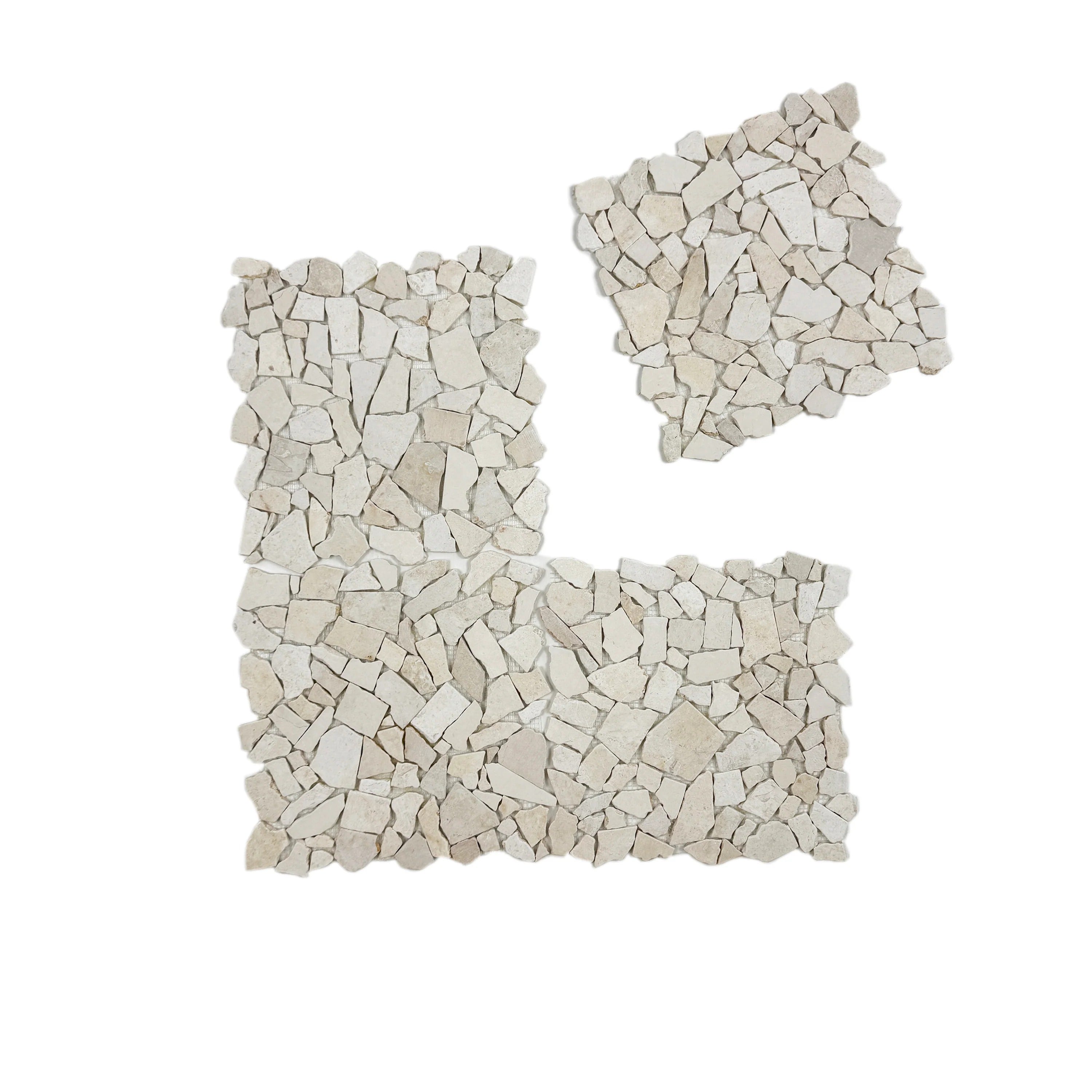 Sunny Beige honed irregular marble mosaic tile for walls & floors. Durable, elegant, and perfect for luxury interiors with timeless warmth & elegance.