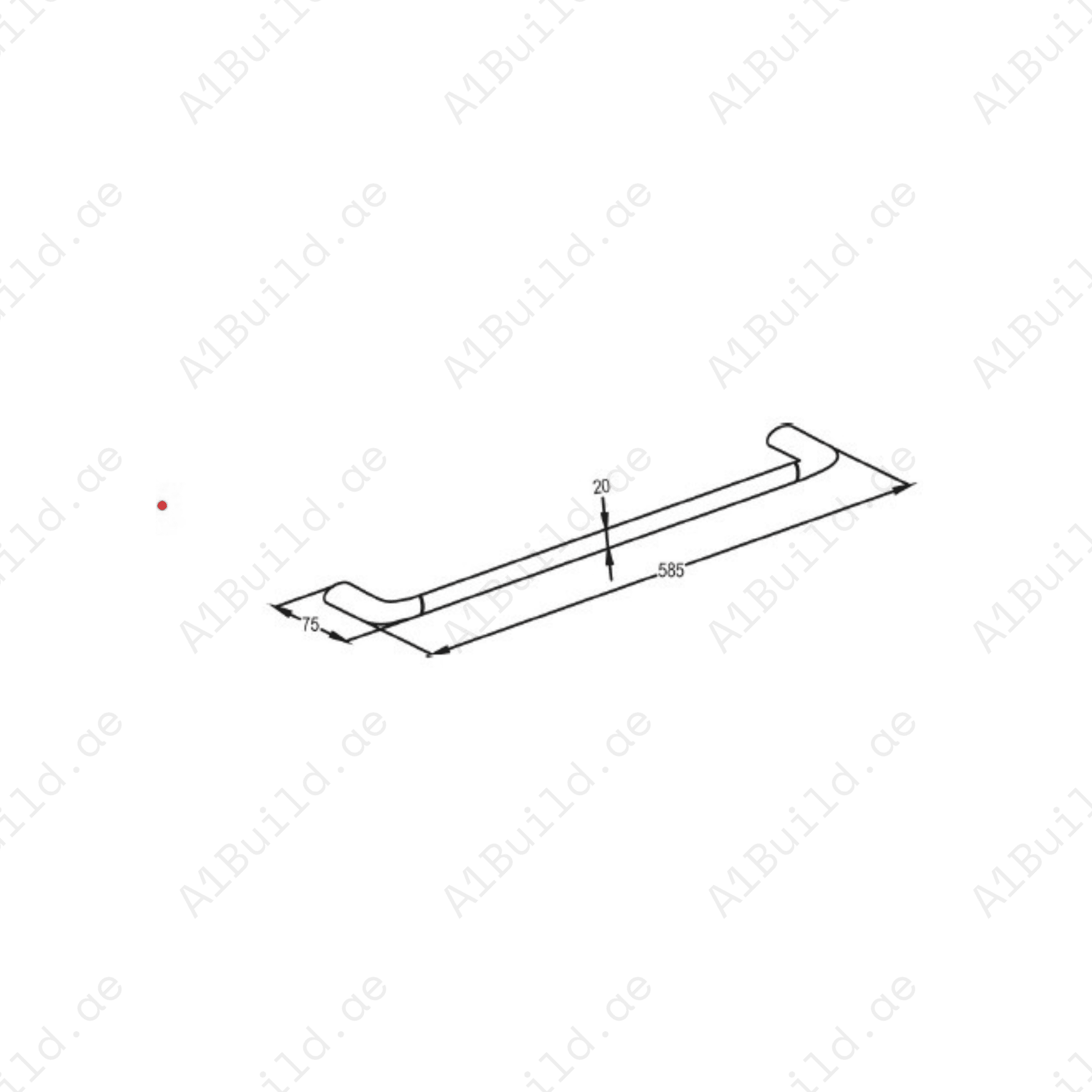 SWING Single Towel Bar in Chrome | Wall Fastening with Screws & Dowels