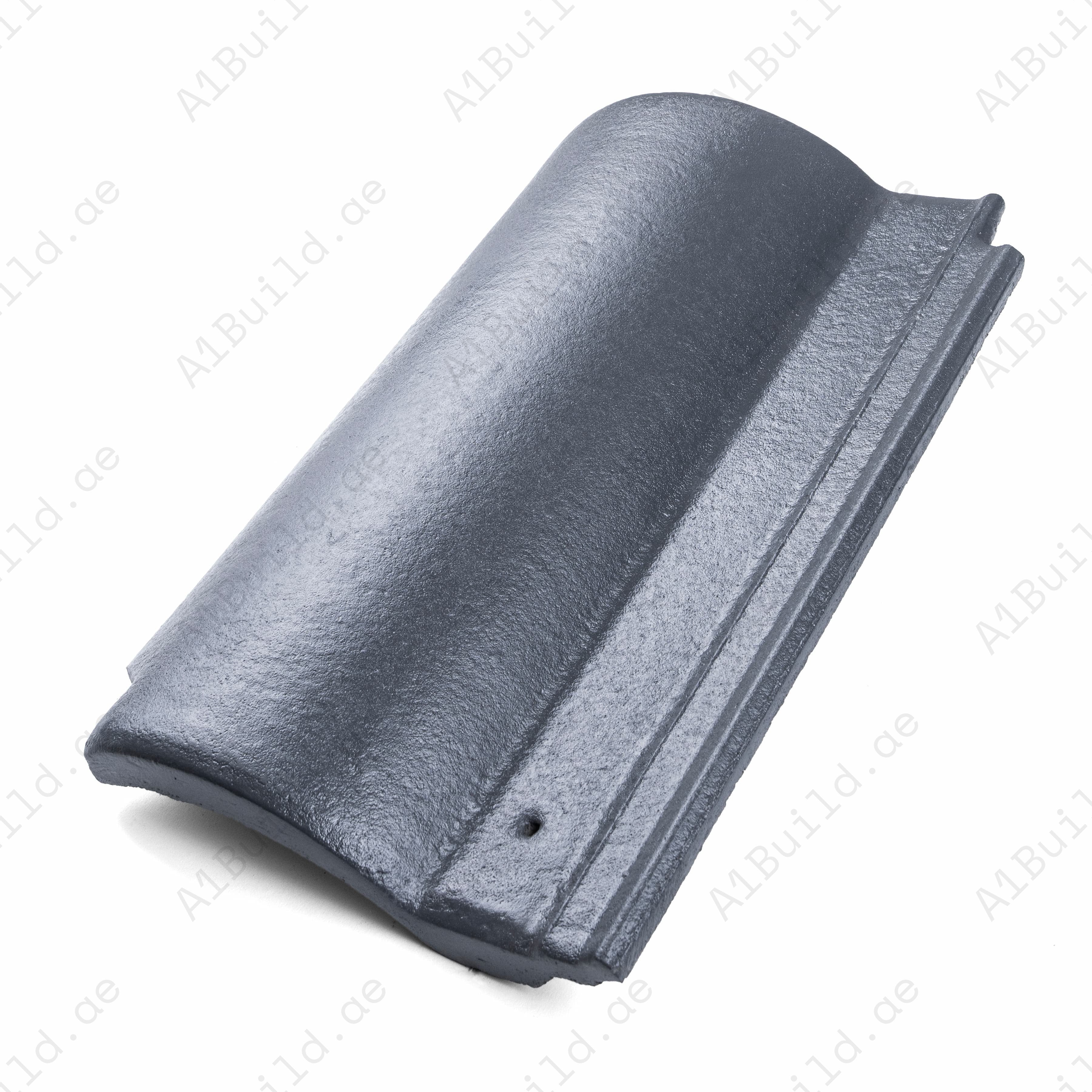 Premium Slate Grey Glossy Roof Tile – Roman Clay Concrete Roof Tile UAE | Heat & Weather Resistant Villa Roofing