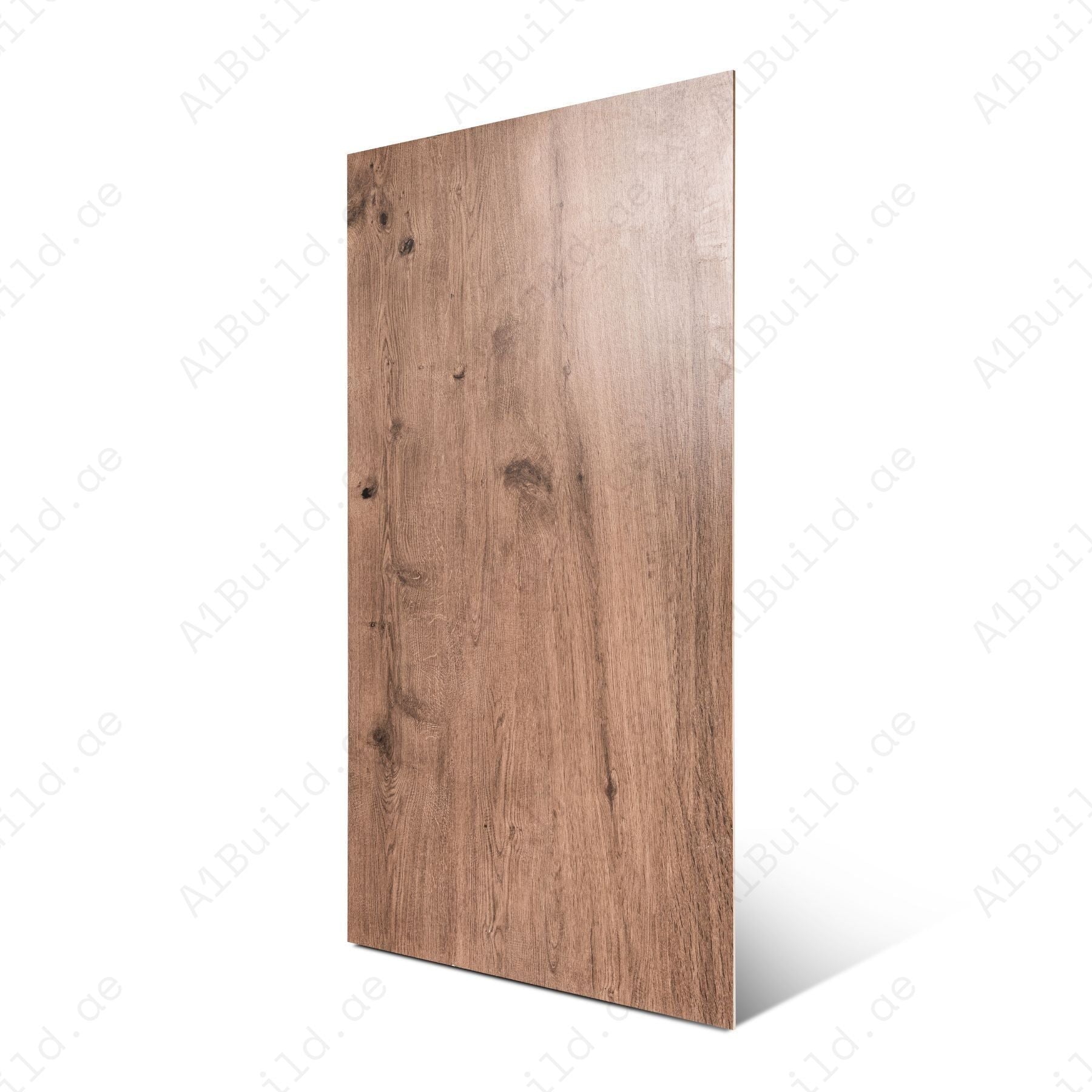 Teak Wood Brown porcelain tile 60×120cm features a realistic wood grain design, warm brown tones, durable porcelain body for floors and walls.