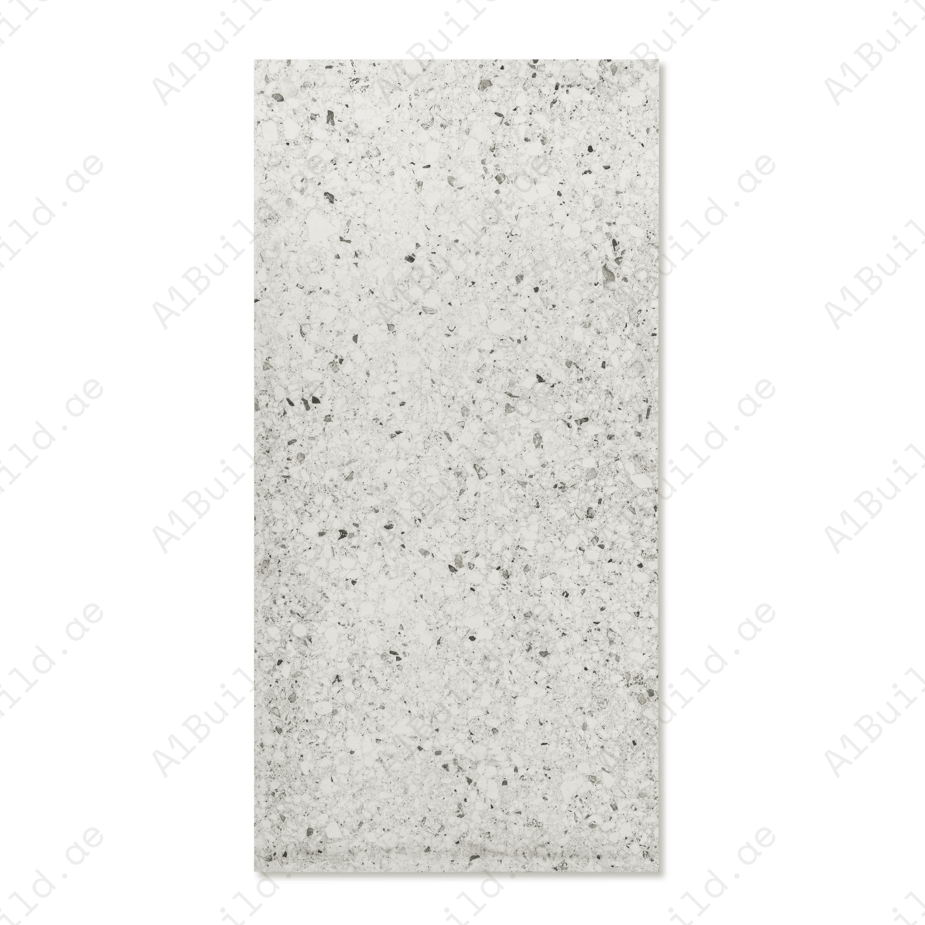 Terrazo Bianco porcelain tile 60x120cm 20mm thickness, terrazzo look design, durable porcelain tile for indoor and outdoor floors.
