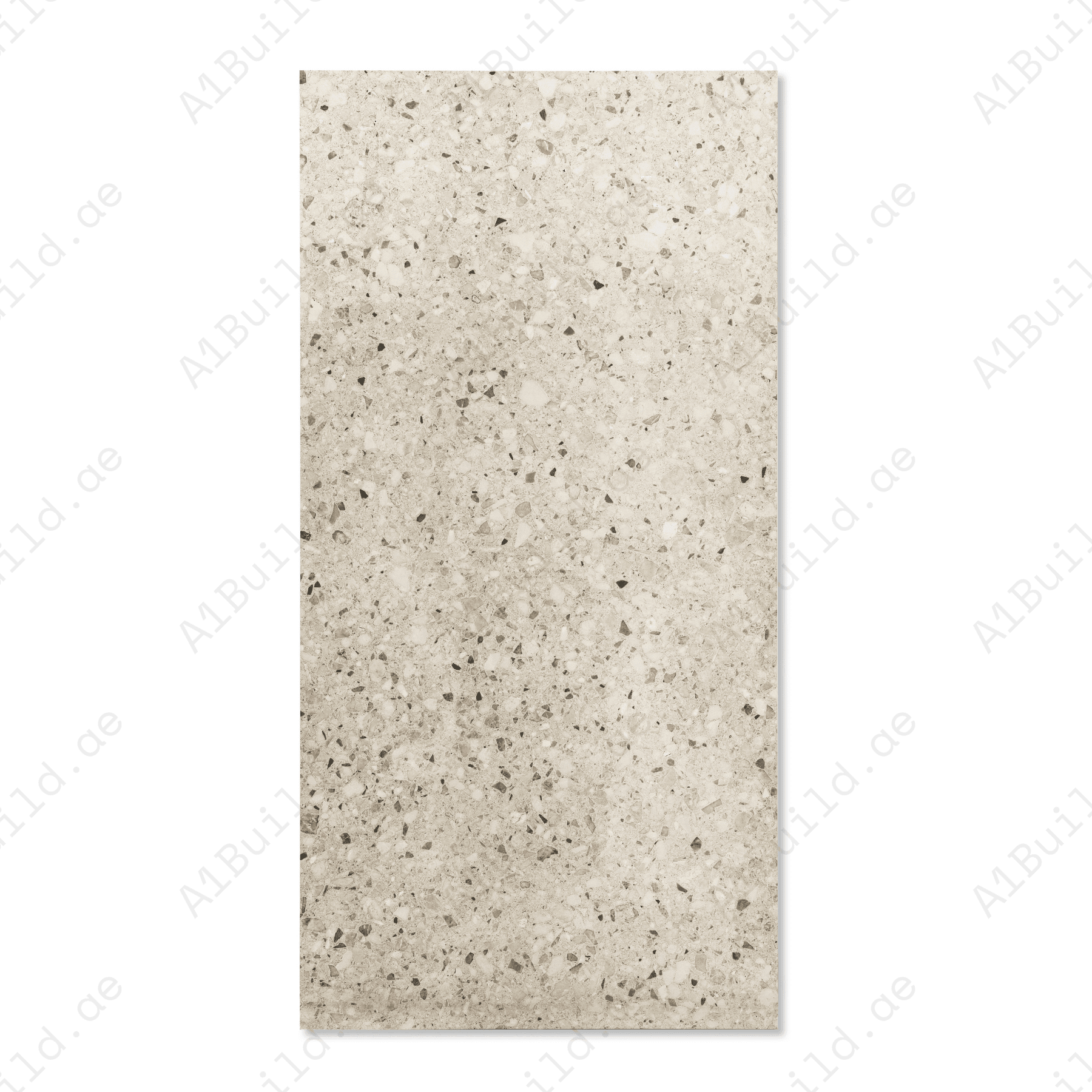 Terrazo Crema porcelain tile 60x120cm 20mm thickness, terrazzo look design, durable porcelain tile for indoor and outdoor floors.