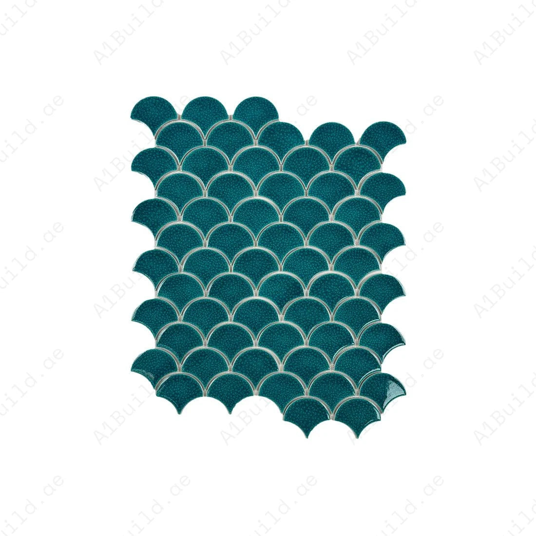 The Verona Grace Blue Fan Shape Porcelain Mosaic blends modern style with durability. Perfect for kitchens, bathrooms, and accent walls with easy installation.