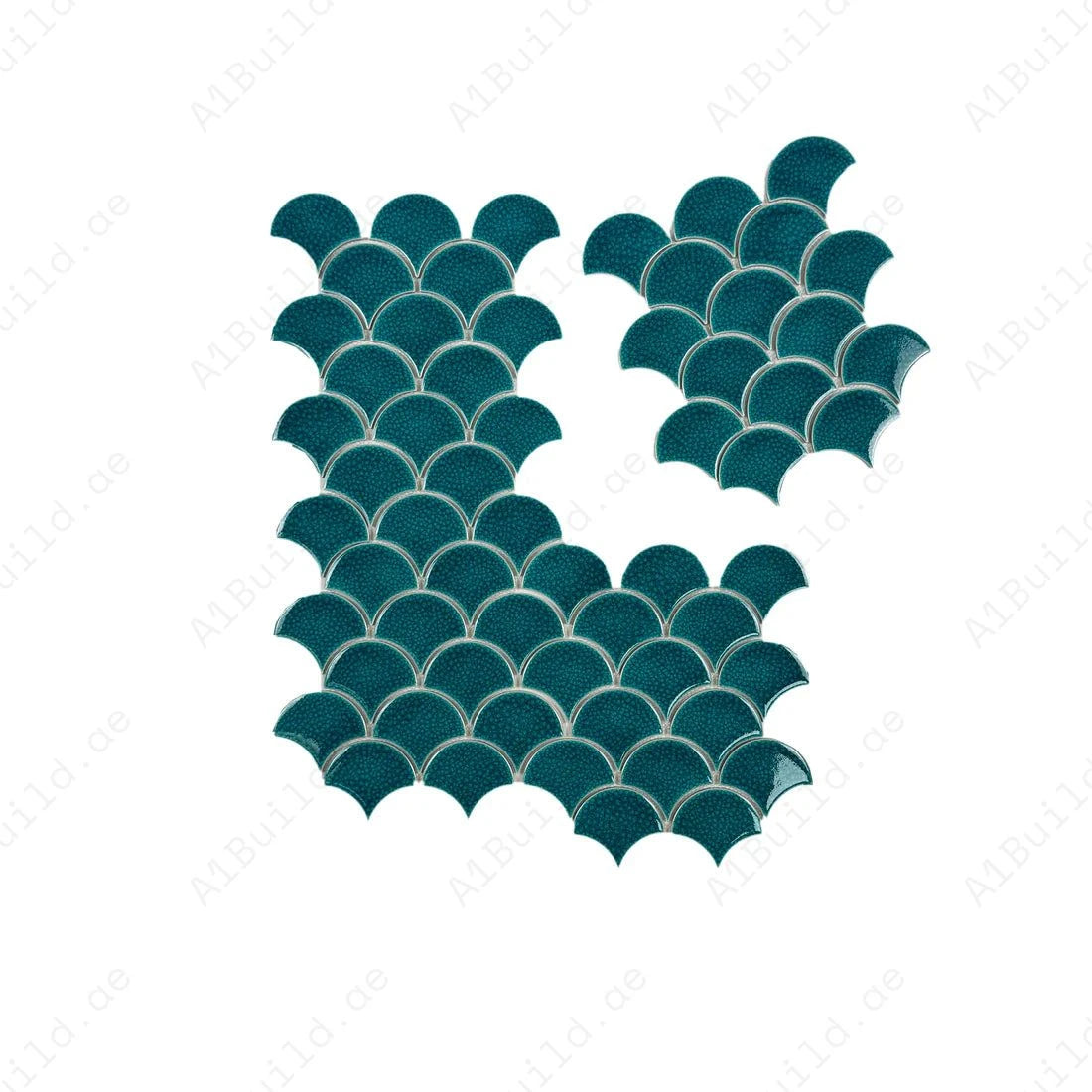 The Verona Grace Blue Fan Shape Porcelain Mosaic blends modern style with durability. Perfect for kitchens, bathrooms, and accent walls with easy installation.