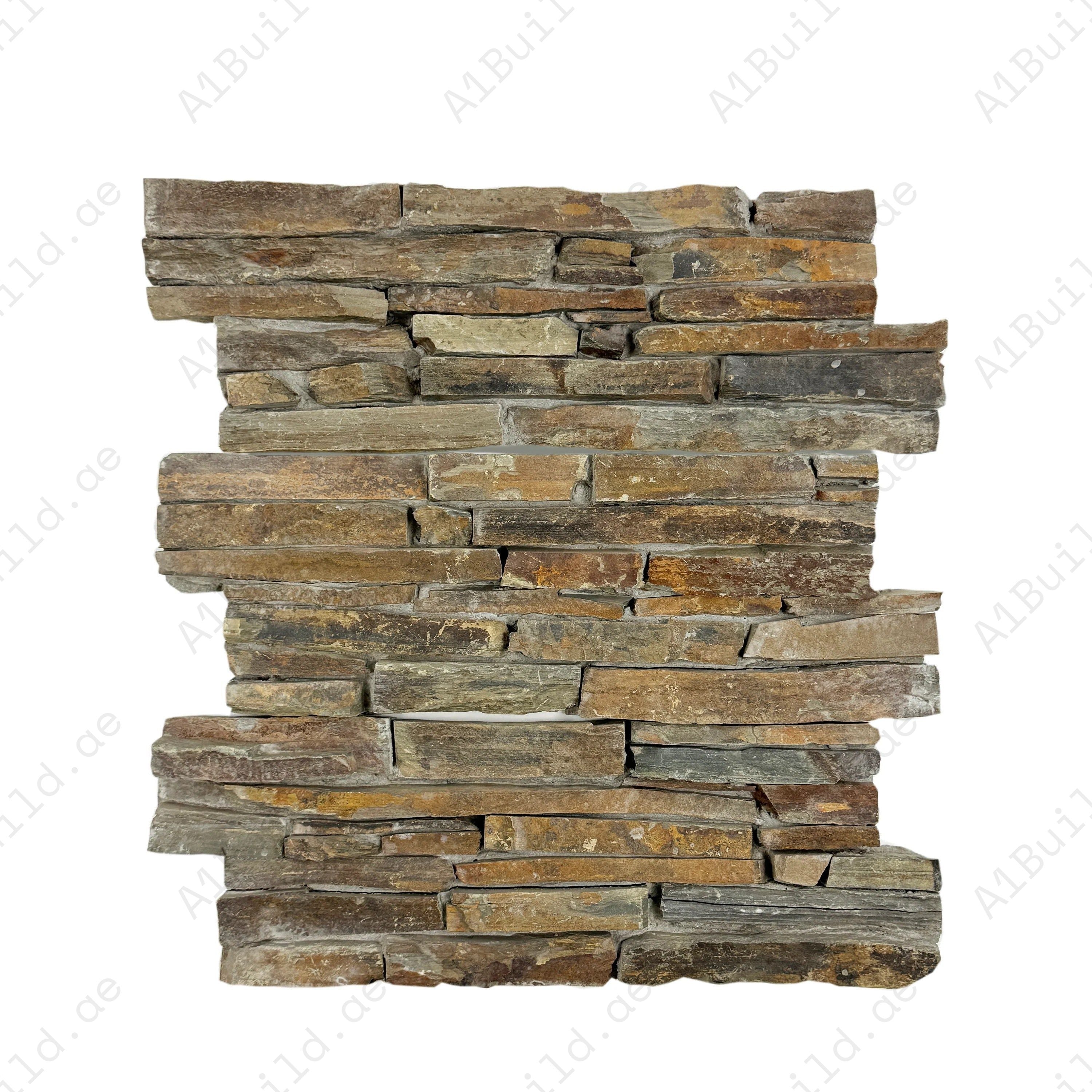 Timeless Nature S1120 Light, Walnut & Chocolate Brown Slate Wall Cladding – durable stone panels ideal for walls, interiors, feature areas, and commercial spaces.