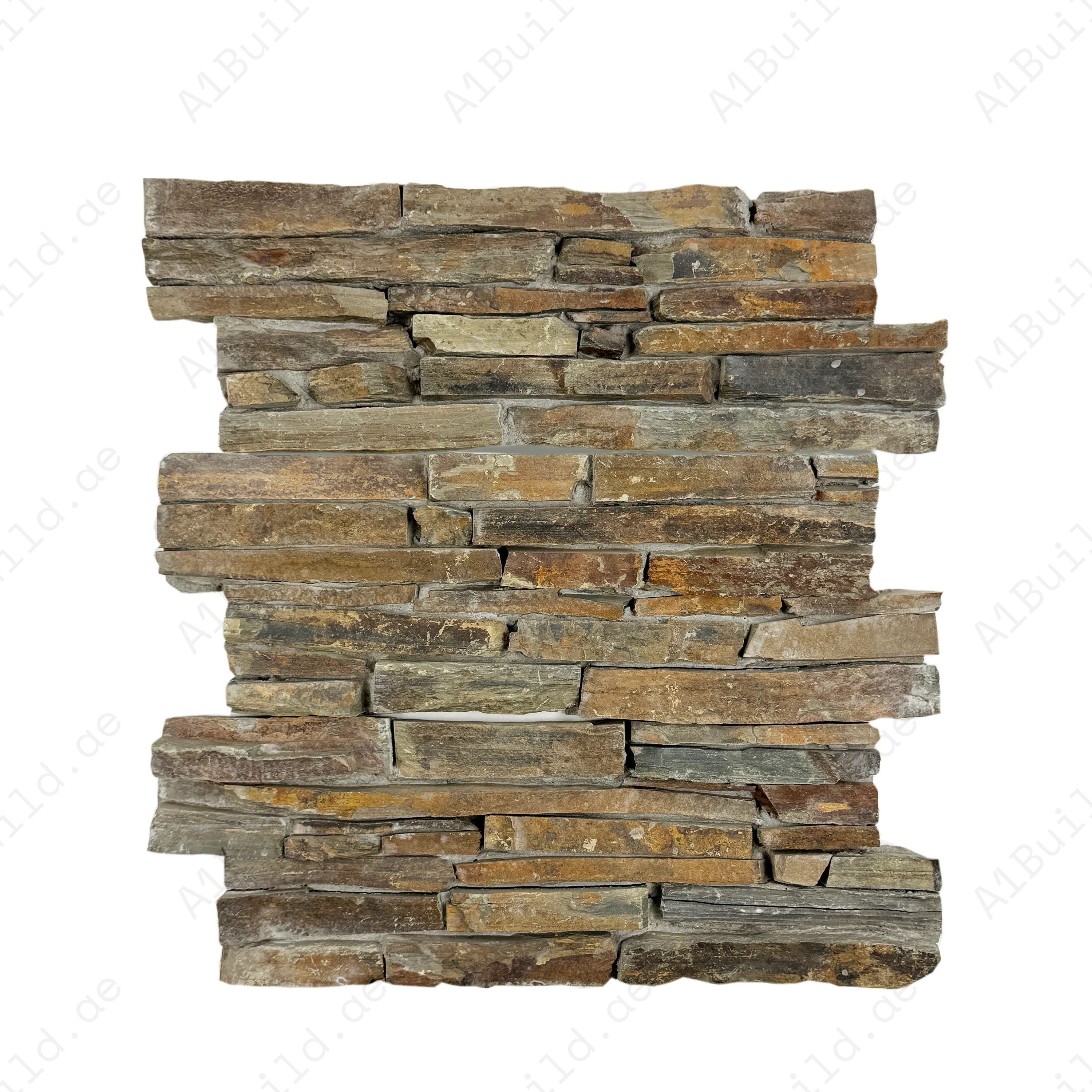 Timeless Nature S1120 Light, Walnut & Chocolate Brown Slate Wall Cladding – durable stone panels ideal for walls, interiors, feature areas, and commercial spaces.