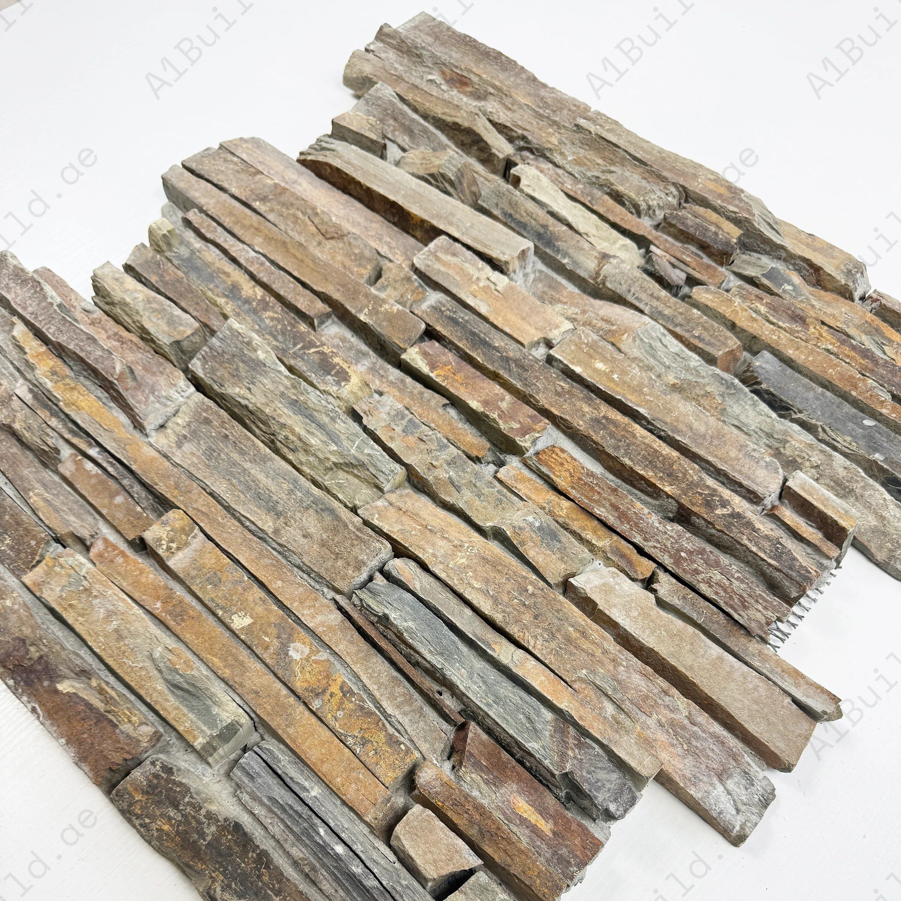 Timeless Nature S1120 Light, Walnut & Chocolate Brown Slate Wall Cladding – durable stone panels ideal for walls, interiors, feature areas, and commercial spaces.