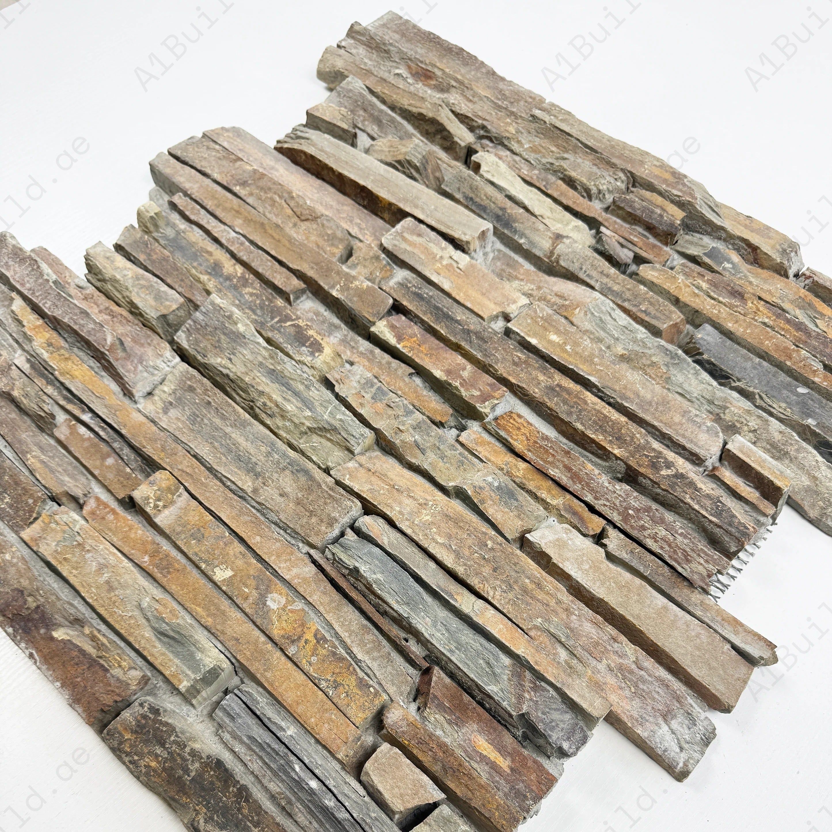 Timeless Nature S1120 Light, Walnut & Chocolate Brown Slate Wall Cladding – durable stone panels ideal for walls, interiors, feature areas, and commercial spaces.