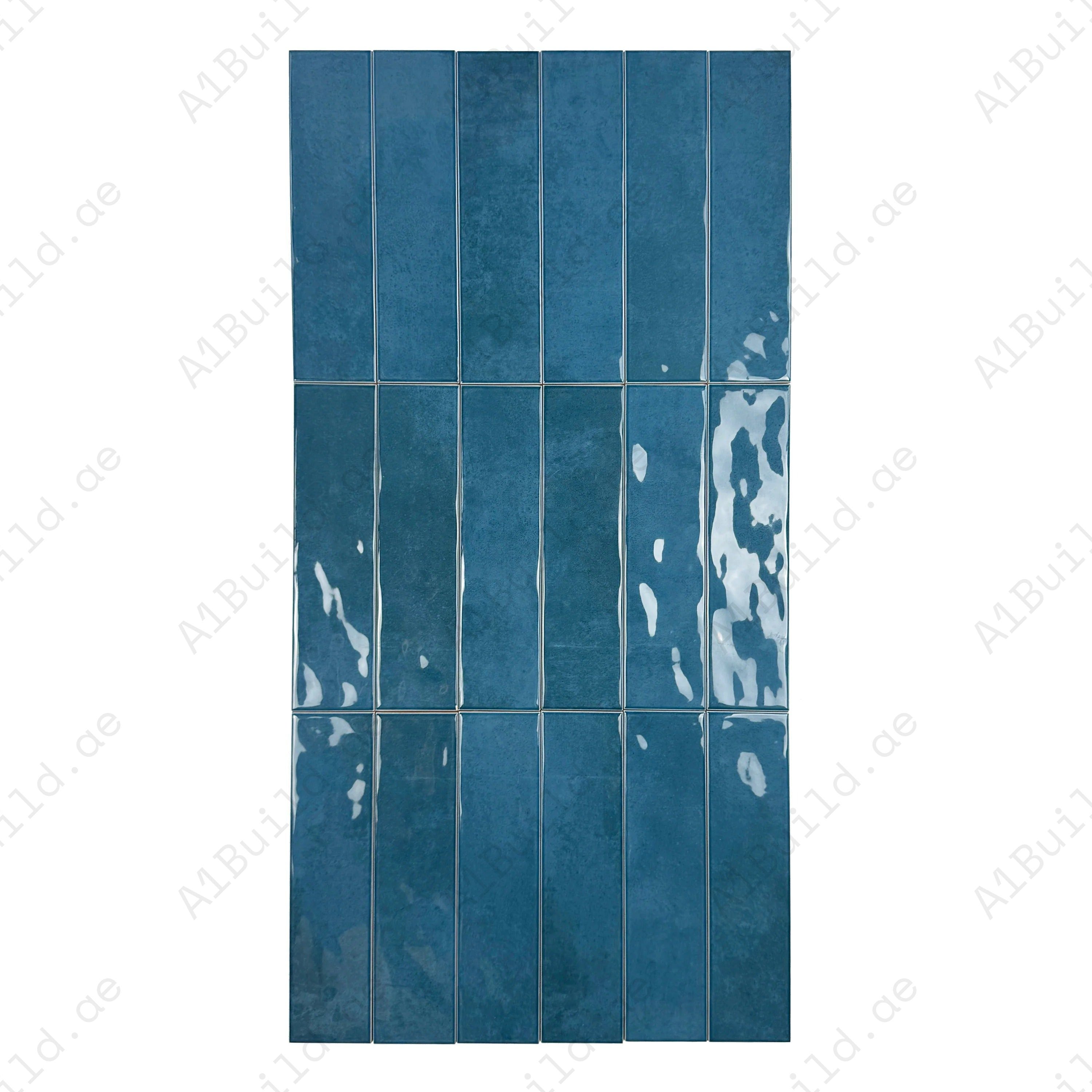 Tonal Symphony Dark Blue Glossy Ceramic Artisanal Tile – premium, durable, and stylish tile perfect for walls, kitchens, bathrooms, and commercial interiors.