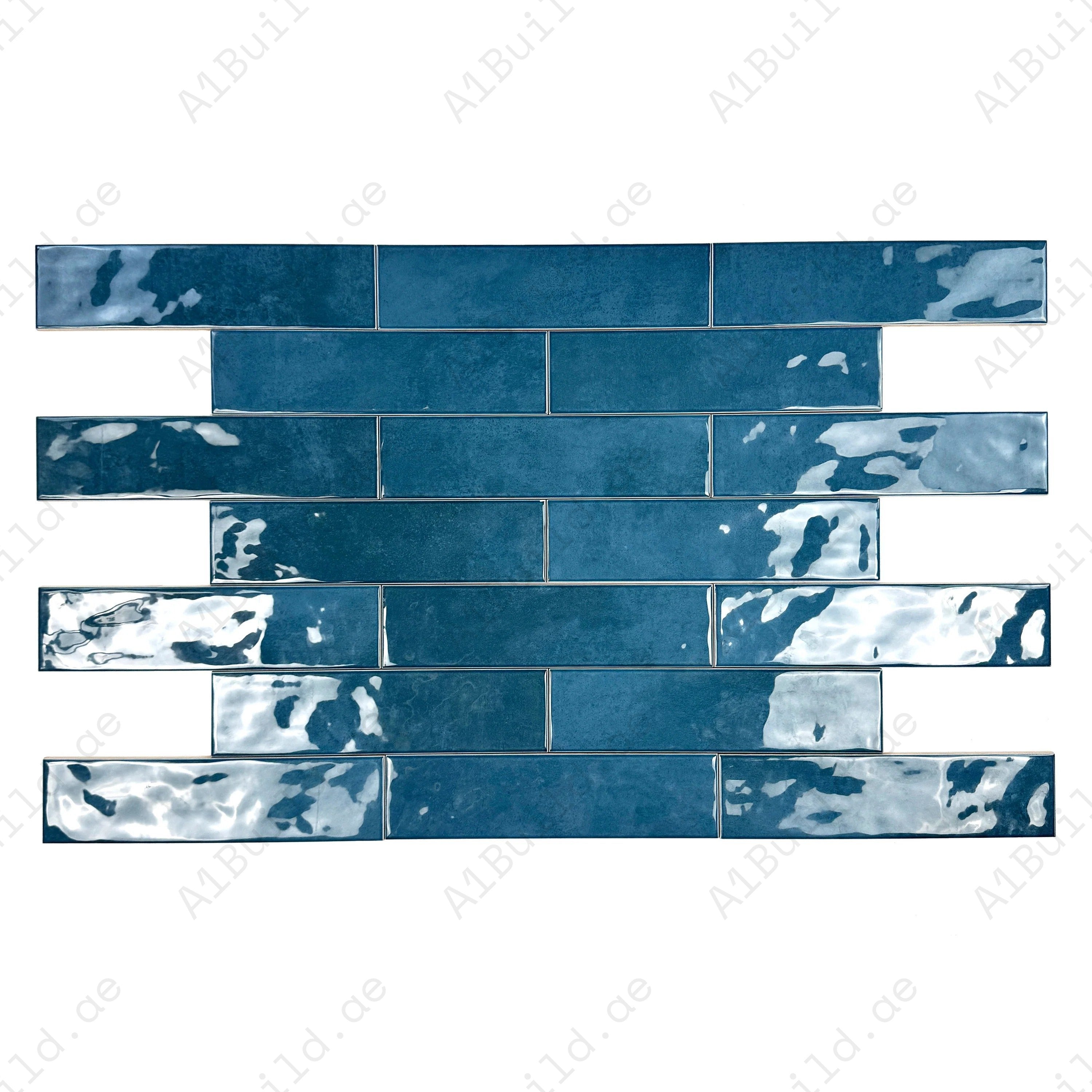 Tonal Symphony Dark Blue Glossy Ceramic Artisanal Tile – premium, durable, and stylish tile perfect for walls, kitchens, bathrooms, and commercial interiors.