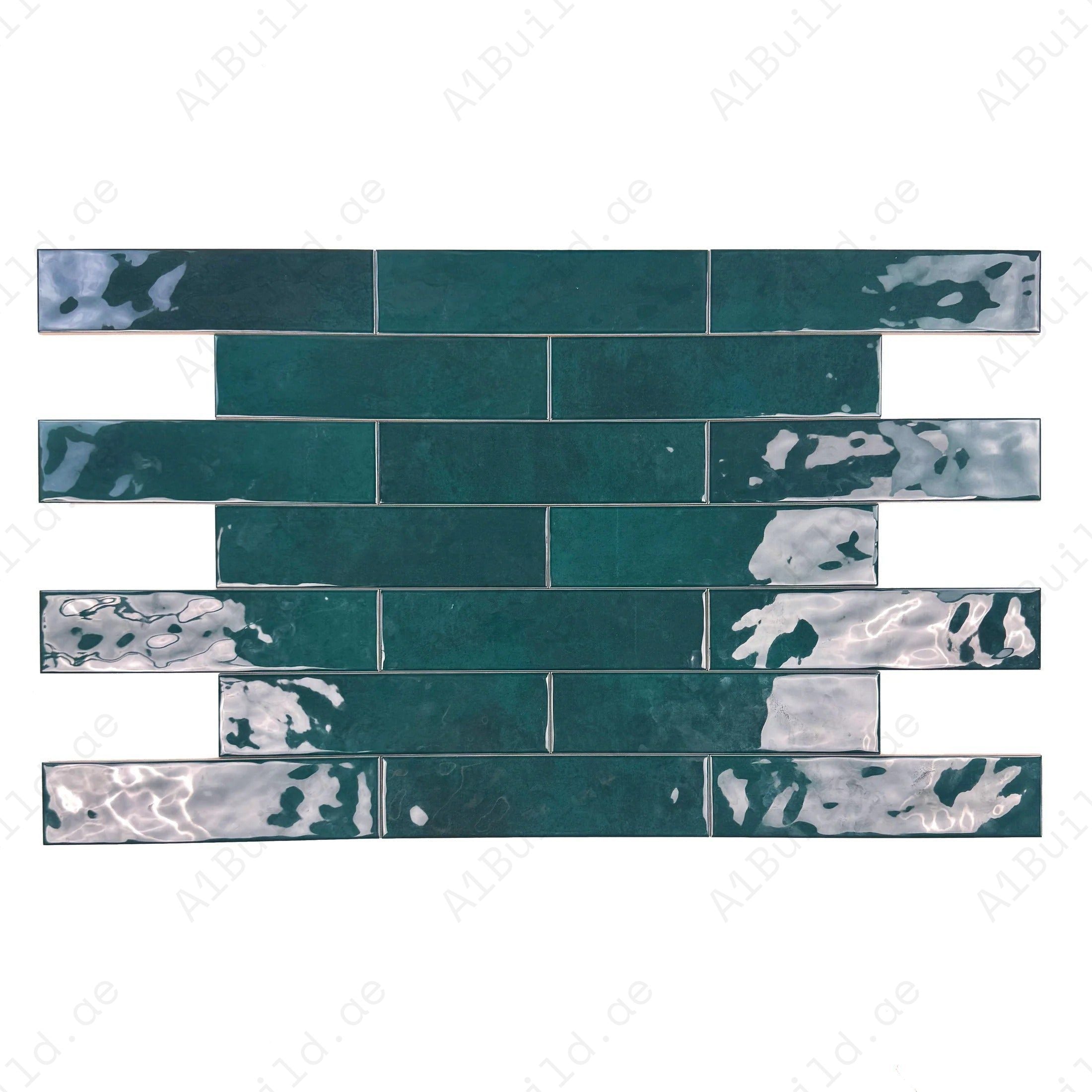 Tonal Symphony Dark Green Glossy Ceramic Artisanal Tile – durable, premium, and stylish tile perfect for walls, kitchens, bathrooms, and commercial interiors.