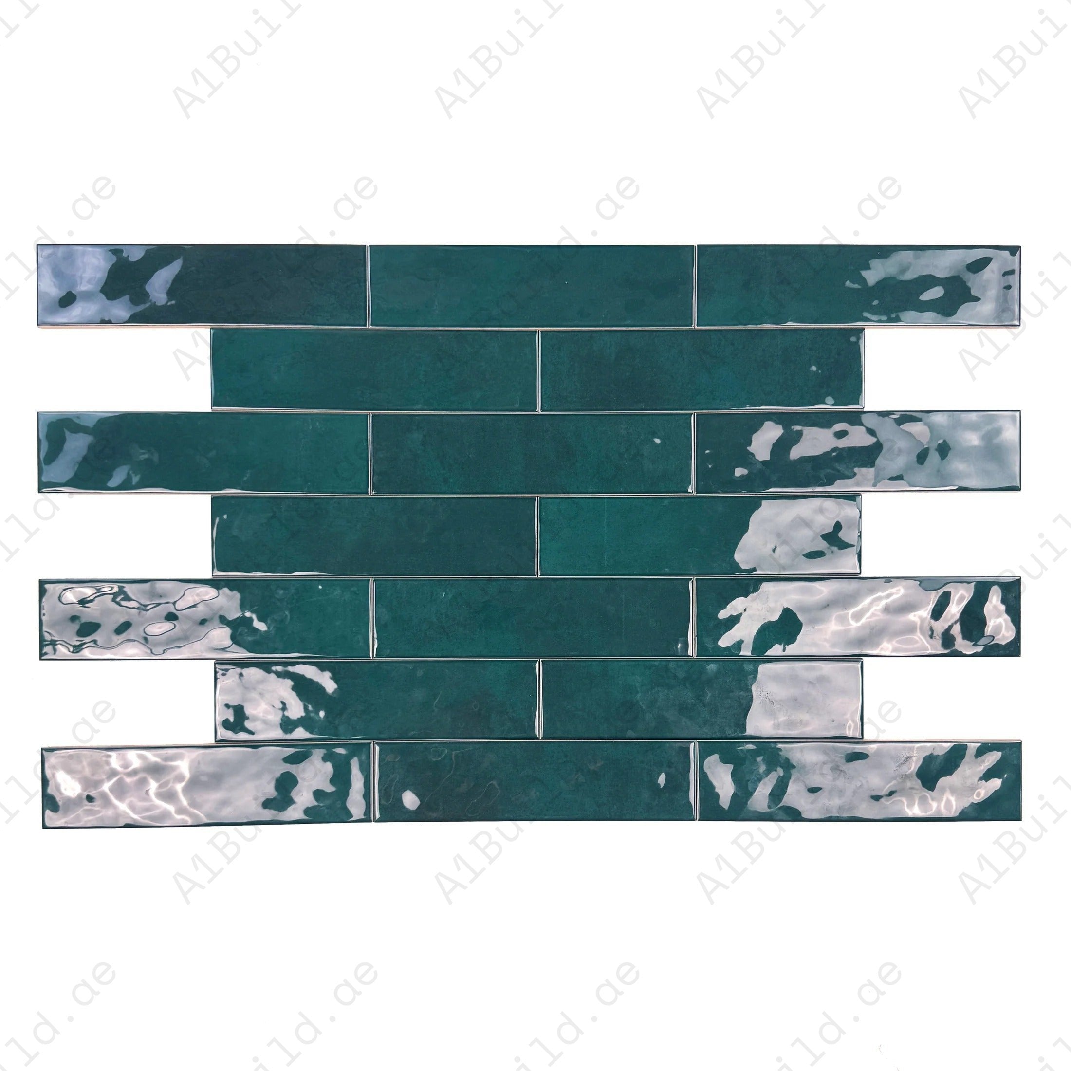 Tonal Symphony Dark Green Glossy Ceramic Artisanal Tile – durable, premium, and stylish tile perfect for walls, kitchens, bathrooms, and commercial interiors.