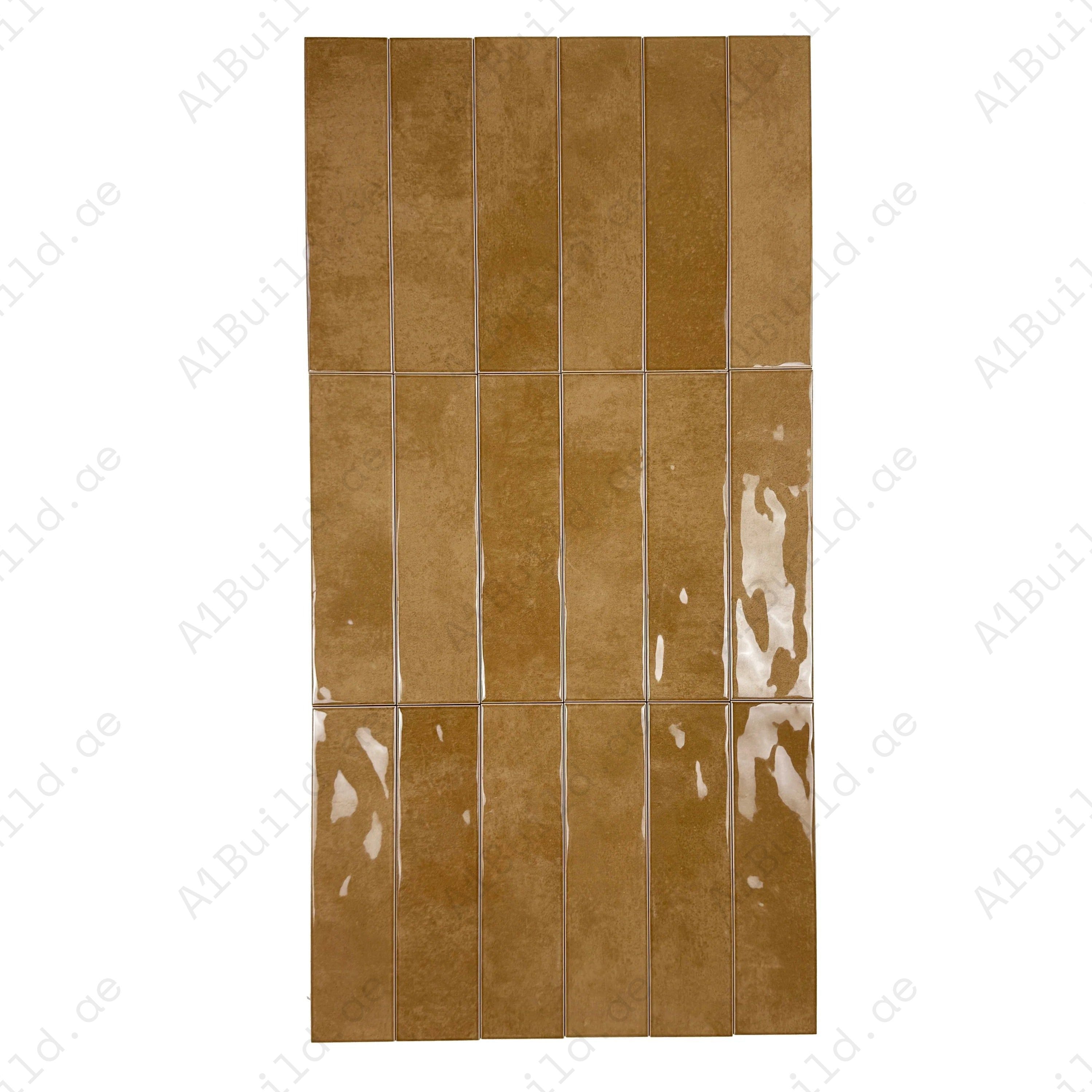 Tonal Symphony Medium Coffee Glossy Ceramic Artisanal Tile – premium, durable, and stylish tile ideal for walls, kitchens, bathrooms, and commercial interiors.