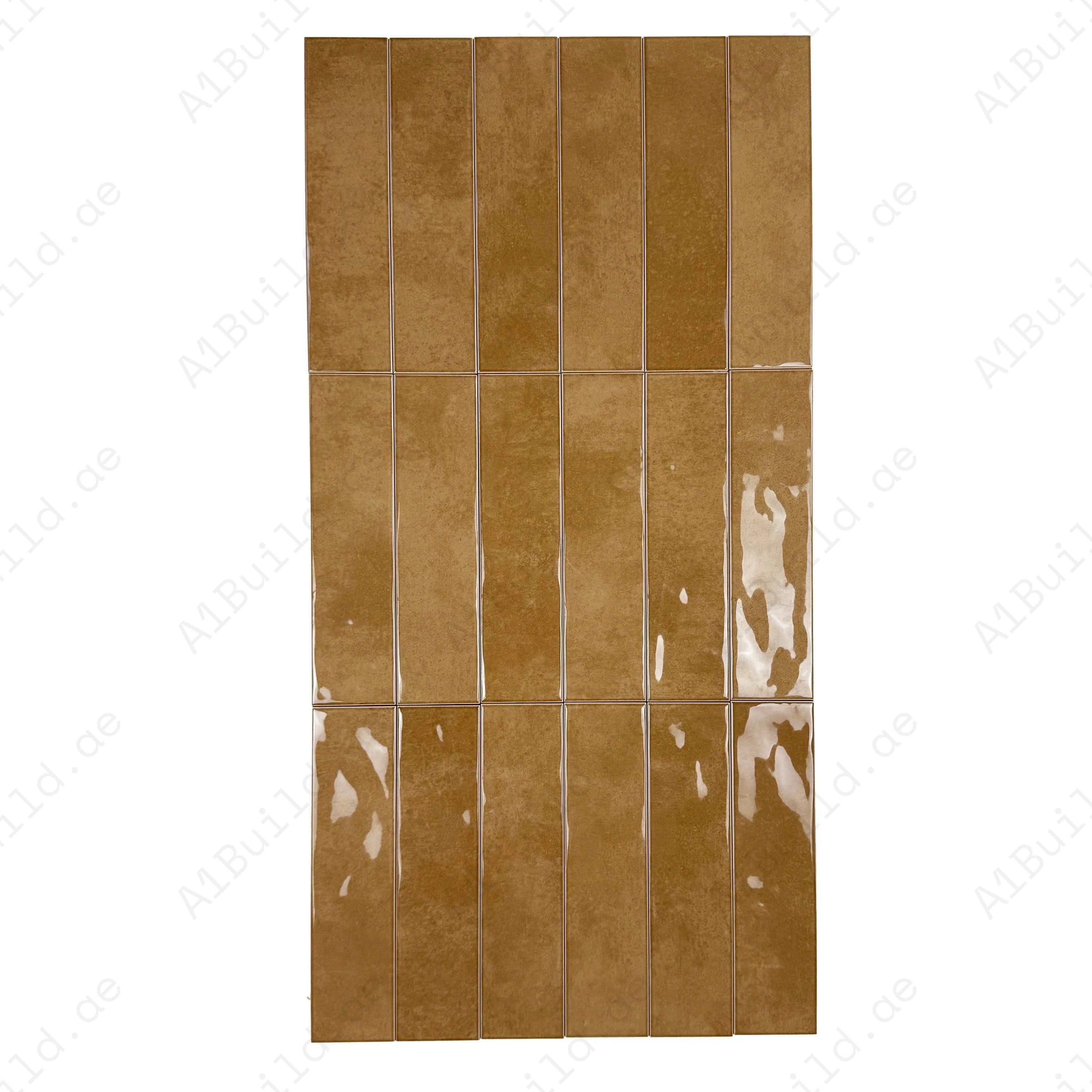 Tonal Symphony Medium Coffee Glossy Ceramic Artisanal Tile – premium, durable, and stylish tile ideal for walls, kitchens, bathrooms, and commercial interiors.
