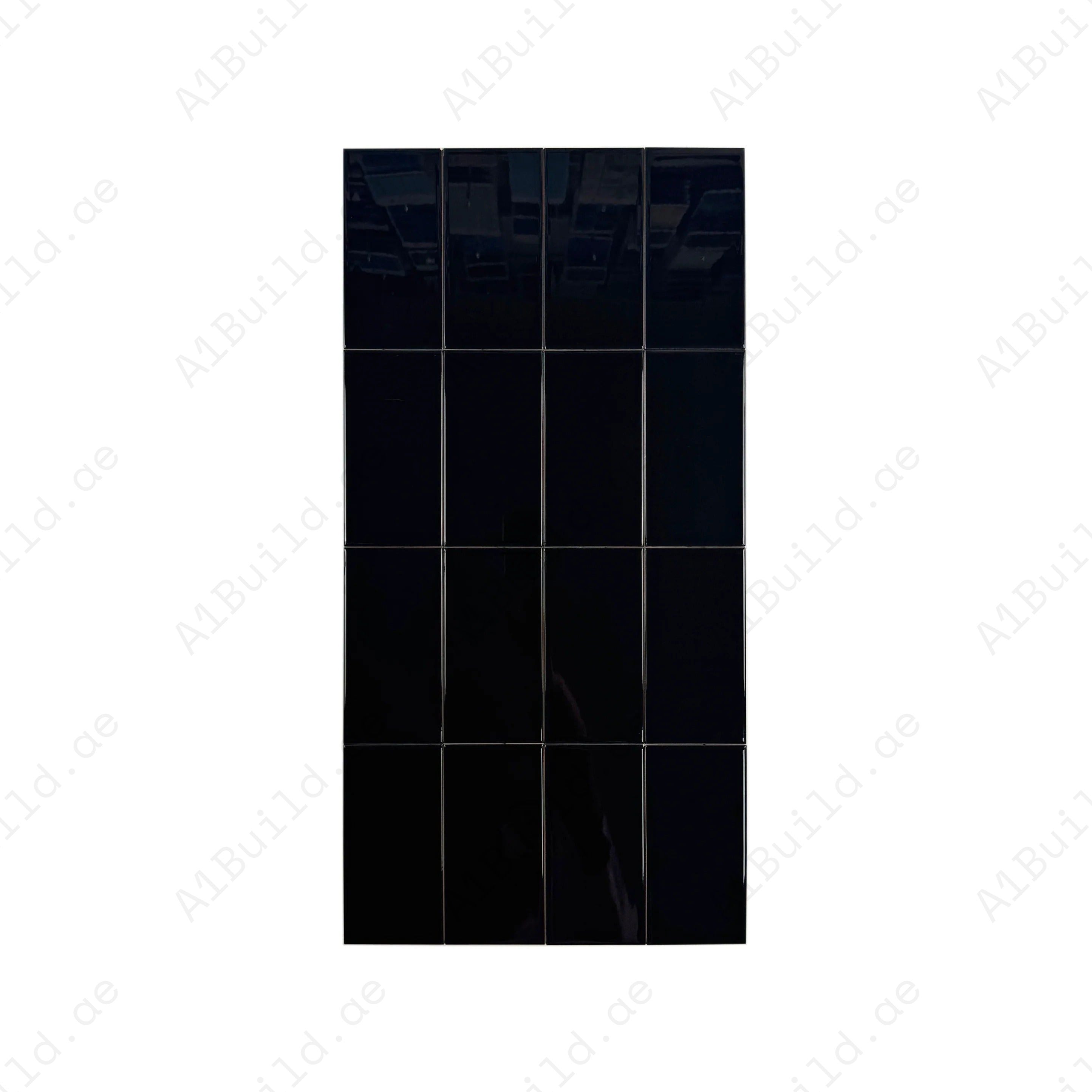 Transform interiors with the Urban Luxe Black Glossy Flat Ceramic Tile. Perfect for walls, kitchens, and bathrooms, combining durability with sleek style.