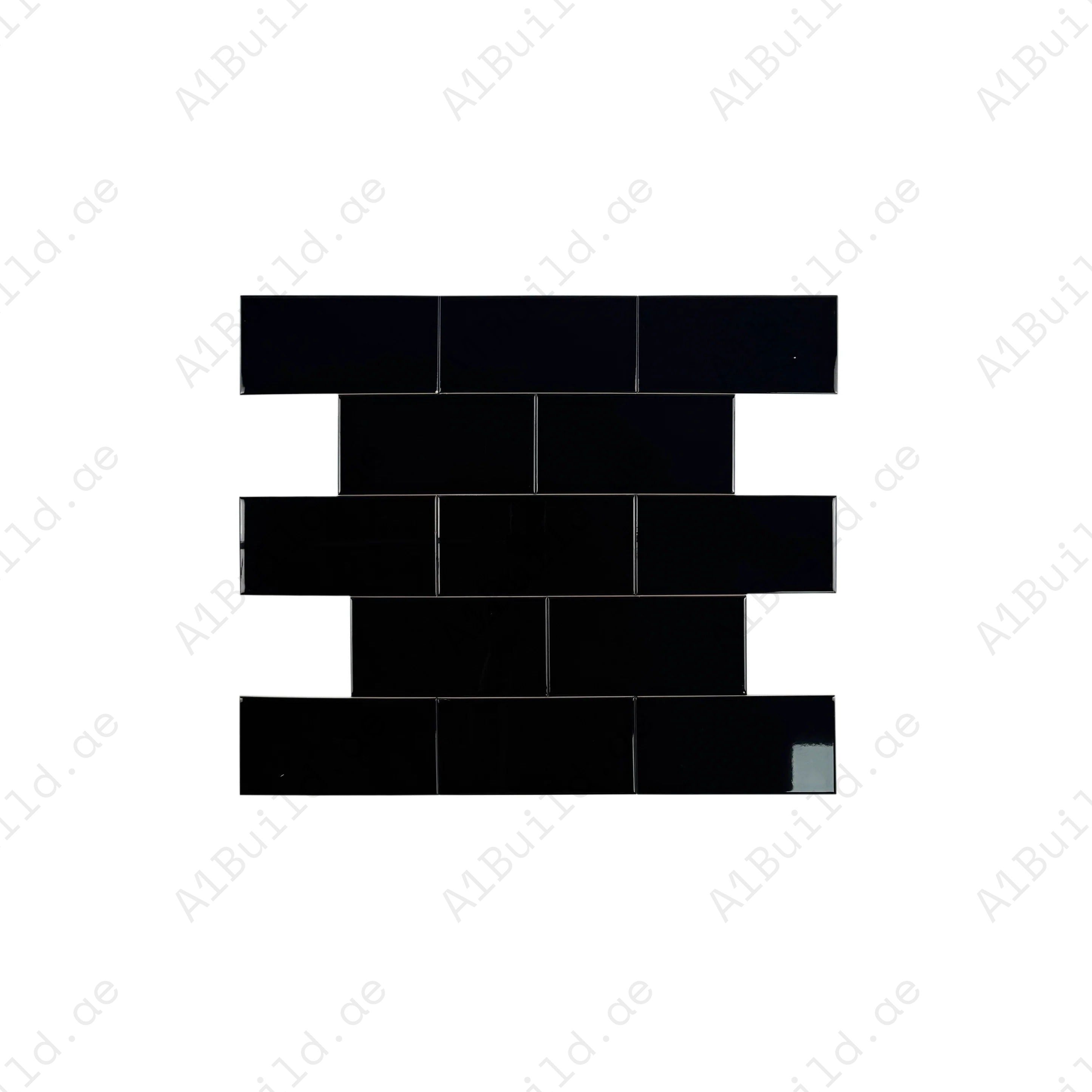 Transform interiors with the Urban Luxe Black Glossy Flat Ceramic Tile. Perfect for walls, kitchens, and bathrooms, combining durability with sleek style.