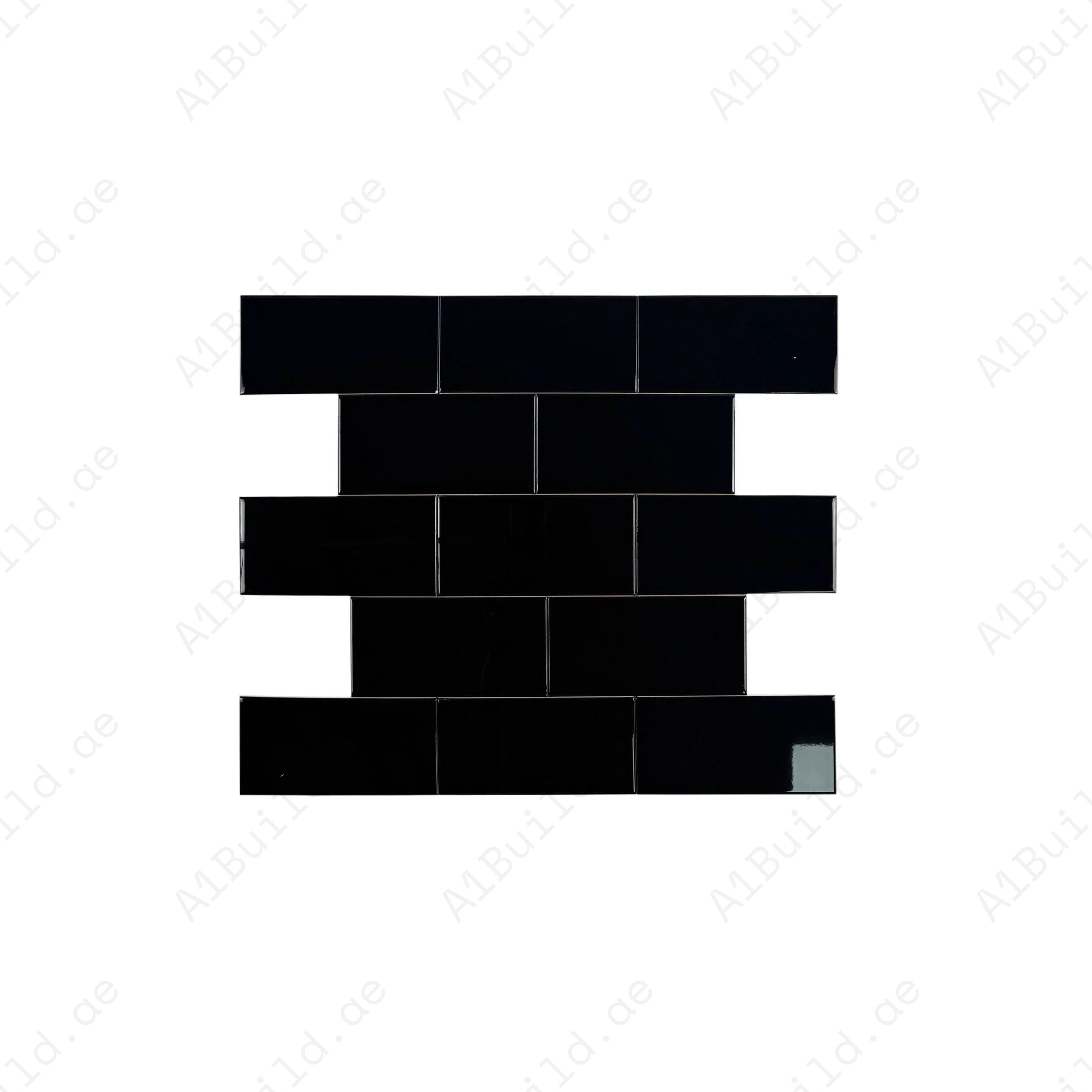Transform interiors with the Urban Luxe Black Glossy Flat Ceramic Tile. Perfect for walls, kitchens, and bathrooms, combining durability with sleek style.