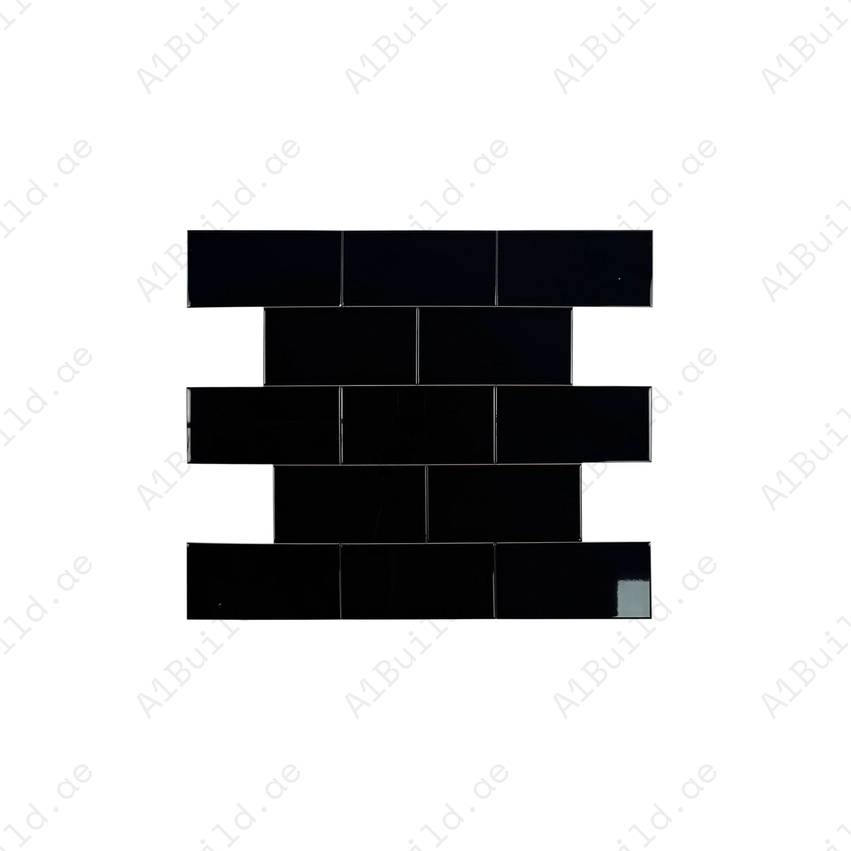 Transform interiors with the Urban Luxe Black Glossy Flat Ceramic Tile. Perfect for walls, kitchens, and bathrooms, combining durability with sleek style.