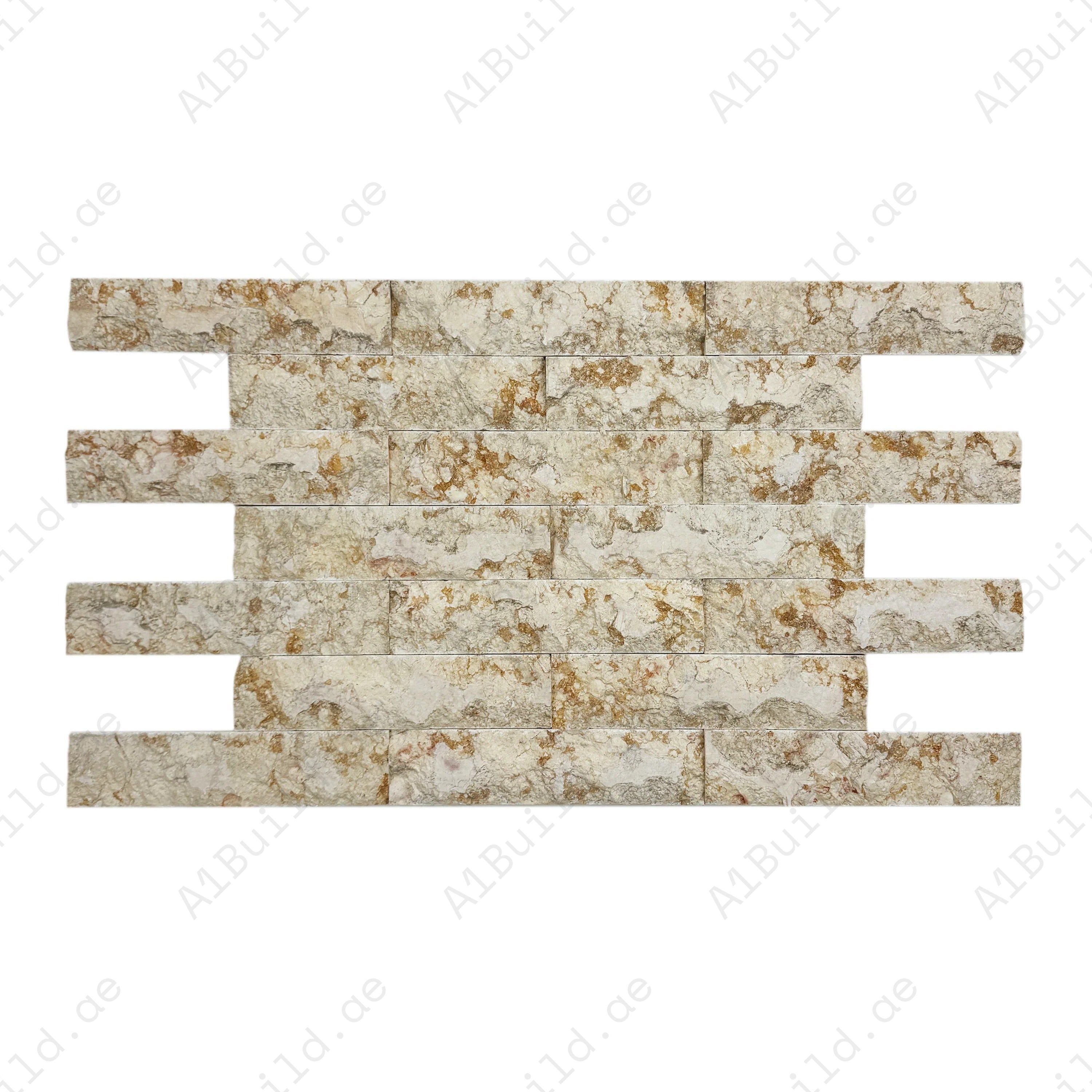 Travin Pecan Beige Split marble wall cladding in durable slate stone. Perfect for walls, features, and interiors with rich texture and natural appeal.