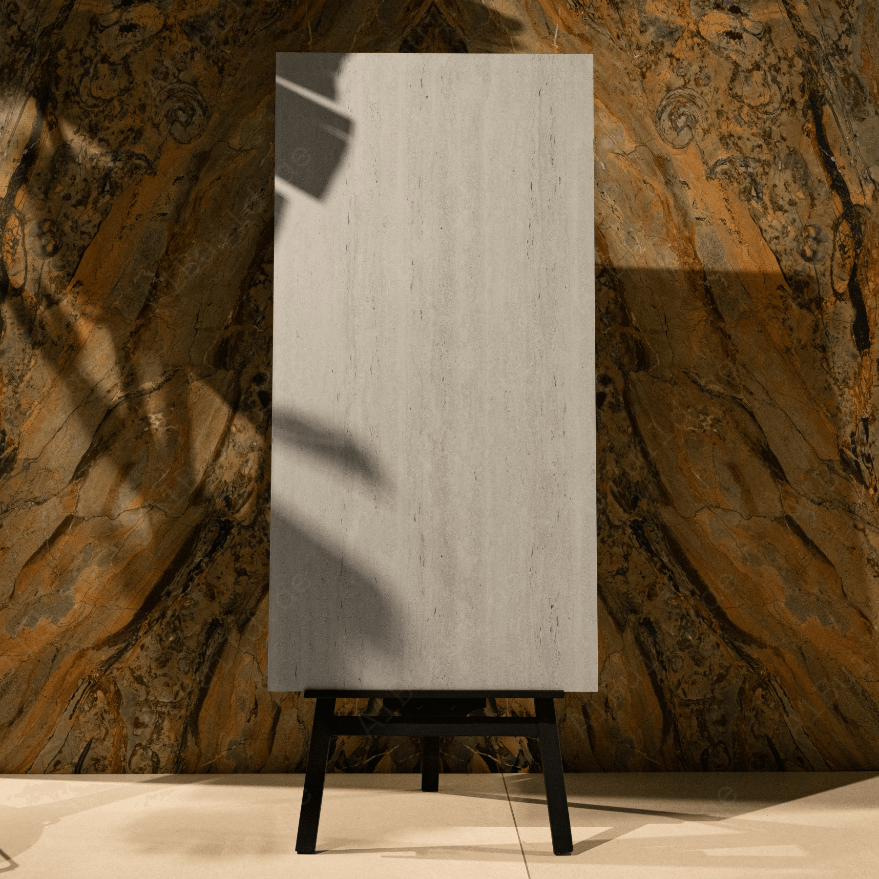 Travo Ash porcelain tile 60x120cm with 9mm thickness offers elegant ash-grey stone tones with durable porcelain quality for floors and walls.