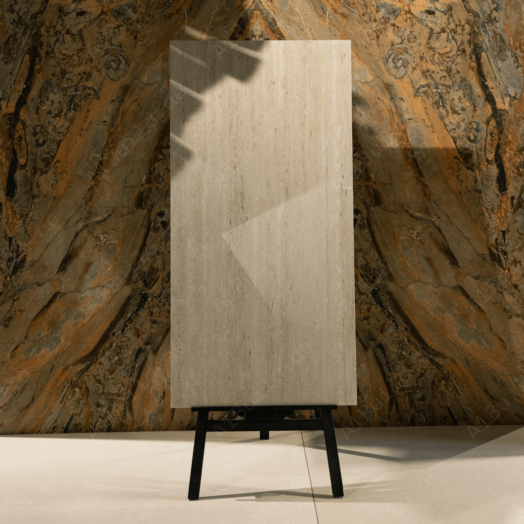 Travo Crema porcelain tile 60x120cm 9mm thickness, creamy marble look design, durable porcelain tile ideal for elegant floors and walls.