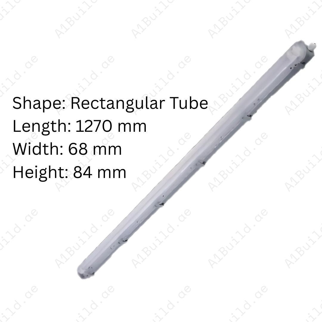 Durable Tri-Proof Housing for 1x120cm T8 double-end tube. IP65 rated, HIPS body, PS cover & stainless steel clips. Perfect for industrial use.