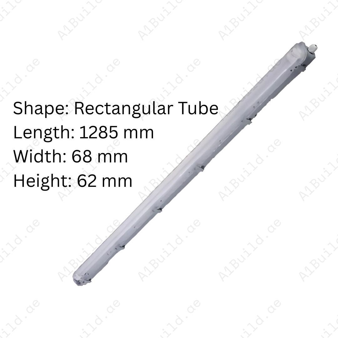 Robust Tri-Proof Housing for 1x120cm T8 tube. IP65 rated with HIPS body, PS cover & stainless steel clips. Ideal for industrial & outdoor use.