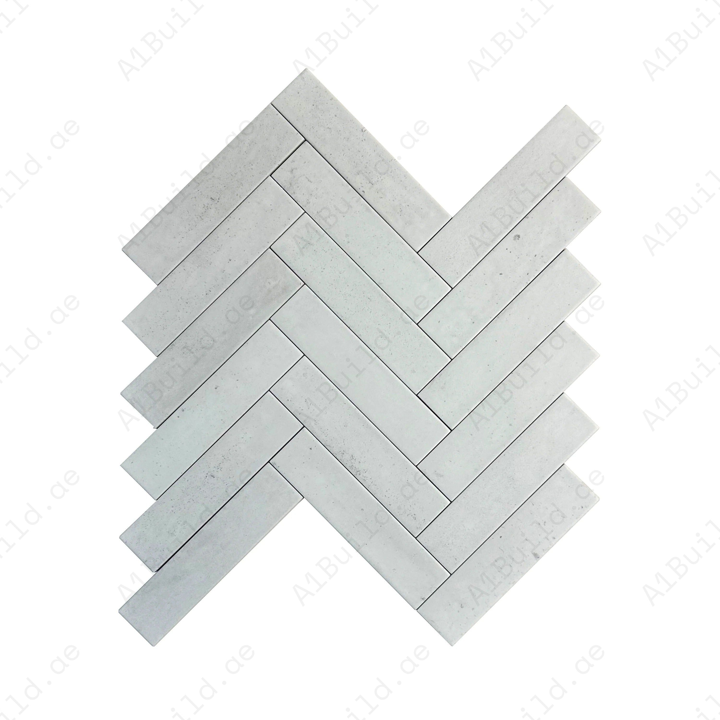 Upgrade interiors with White Matte Porcelain Artisanal Tile. Durable, water-resistant, and stylish long-strip design for walls, floors, kitchens, and bathrooms.