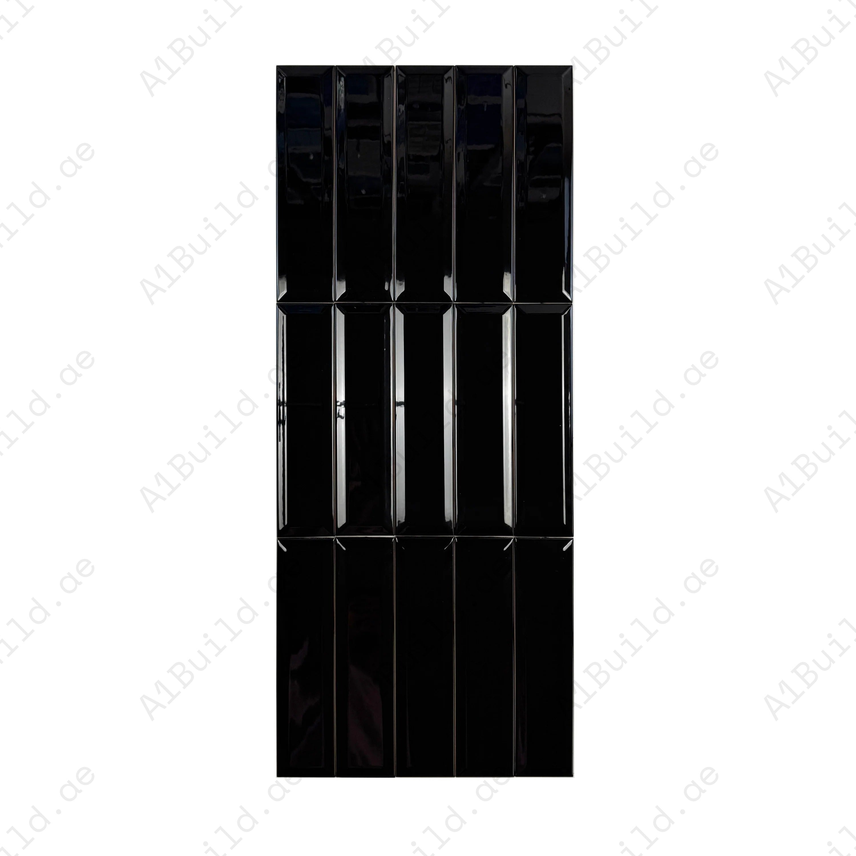 Upgrade interiors with the Urban Luxe Black Glossy Beveled Edge Ceramic Tile. A sleek choice for walls, kitchens, and bathrooms with lasting elegance.