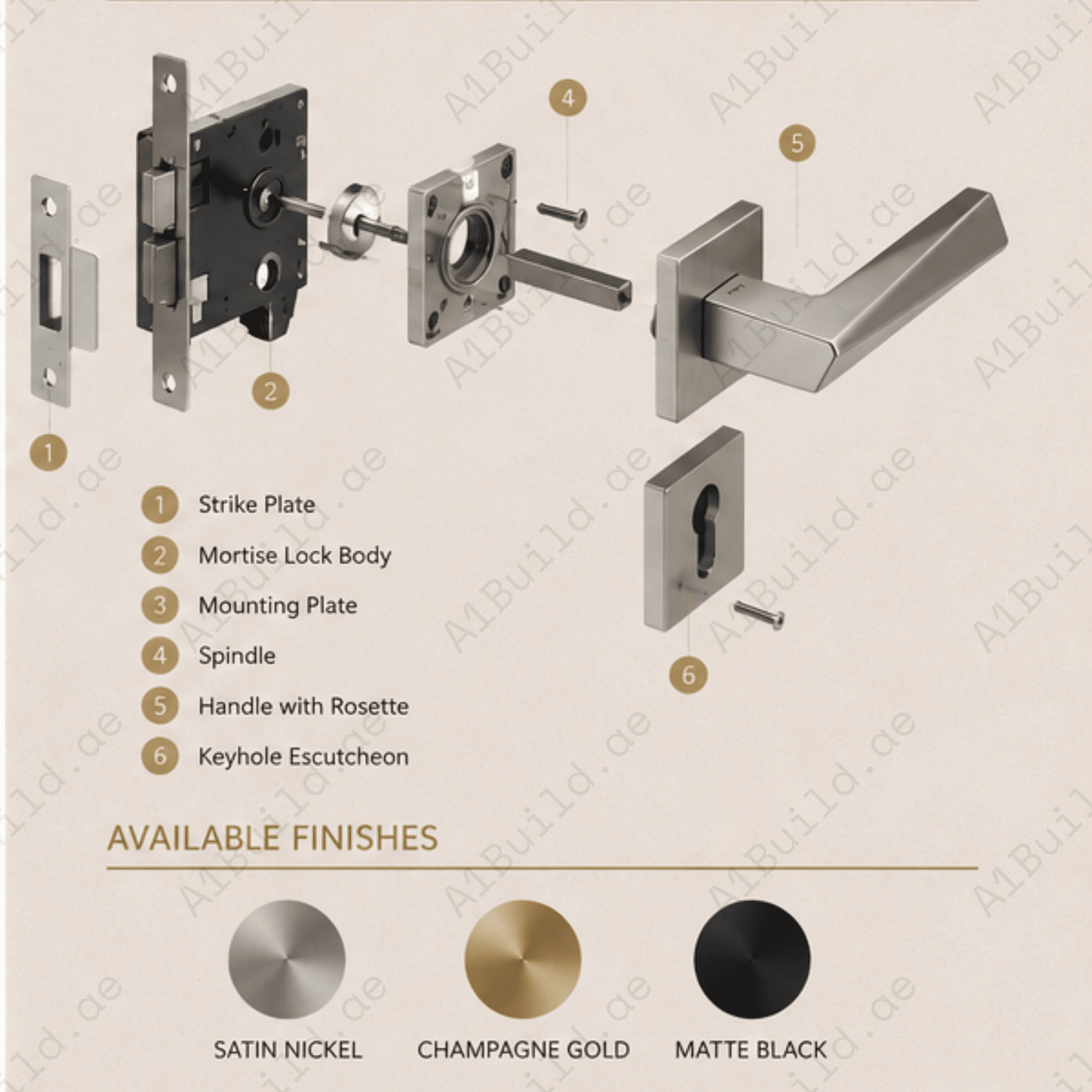 Upgrade interiors with the ZR180601 zinc alloy door handle in black and satin nickel PVD finish, featuring durability, style, and secure key locking for homes!