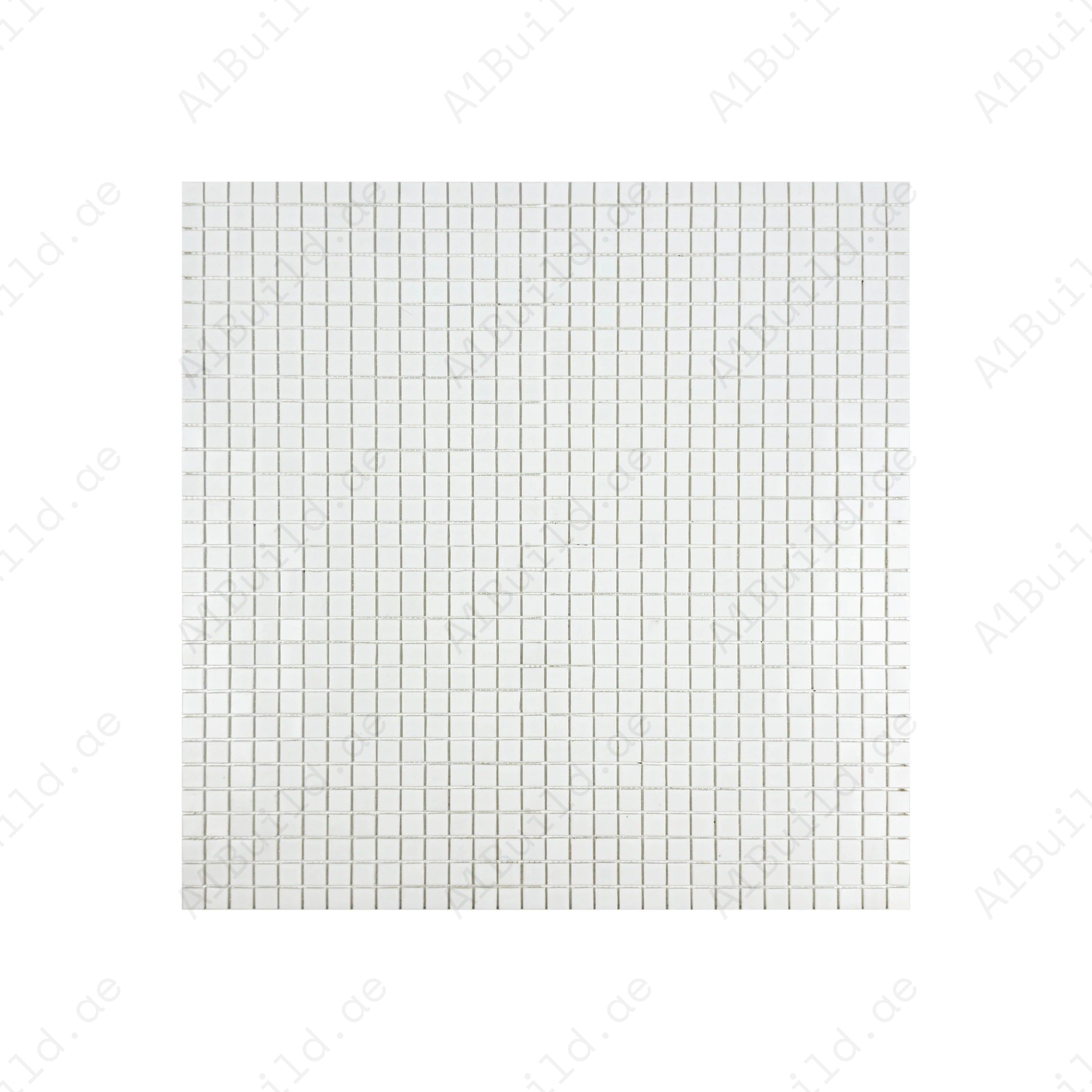 Upgrade pools & spas with Serene Spectrum White glass mosaics. UV-proof, slip-resistant & eco-friendly tiles for luxury aquatic spaces across Dubai & GCC.