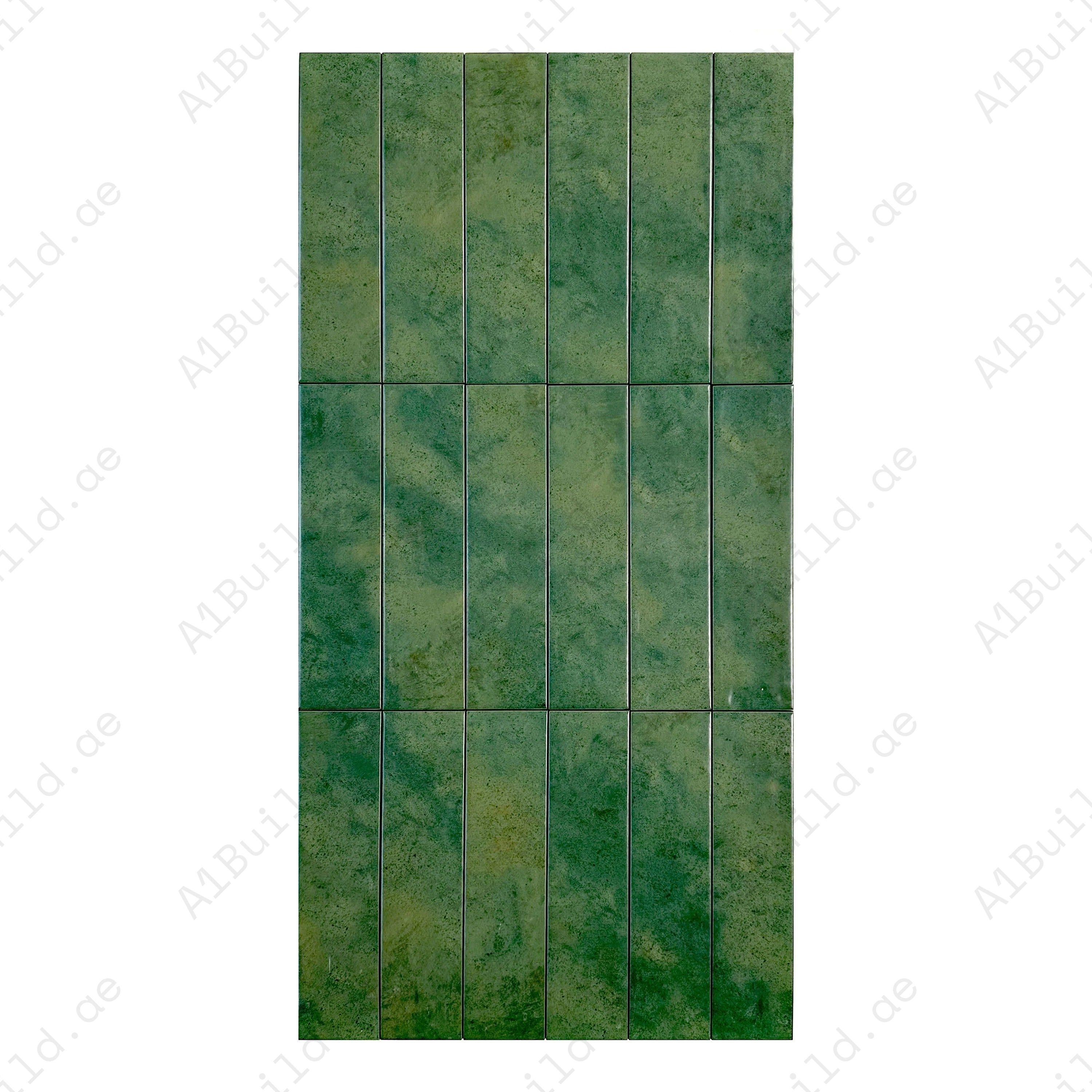Upgrade your interiors with Forest Green Semimatte Porcelain Tile – durable, waterproof, scratch-resistant, and perfect for kitchens, bathrooms & modern spaces.