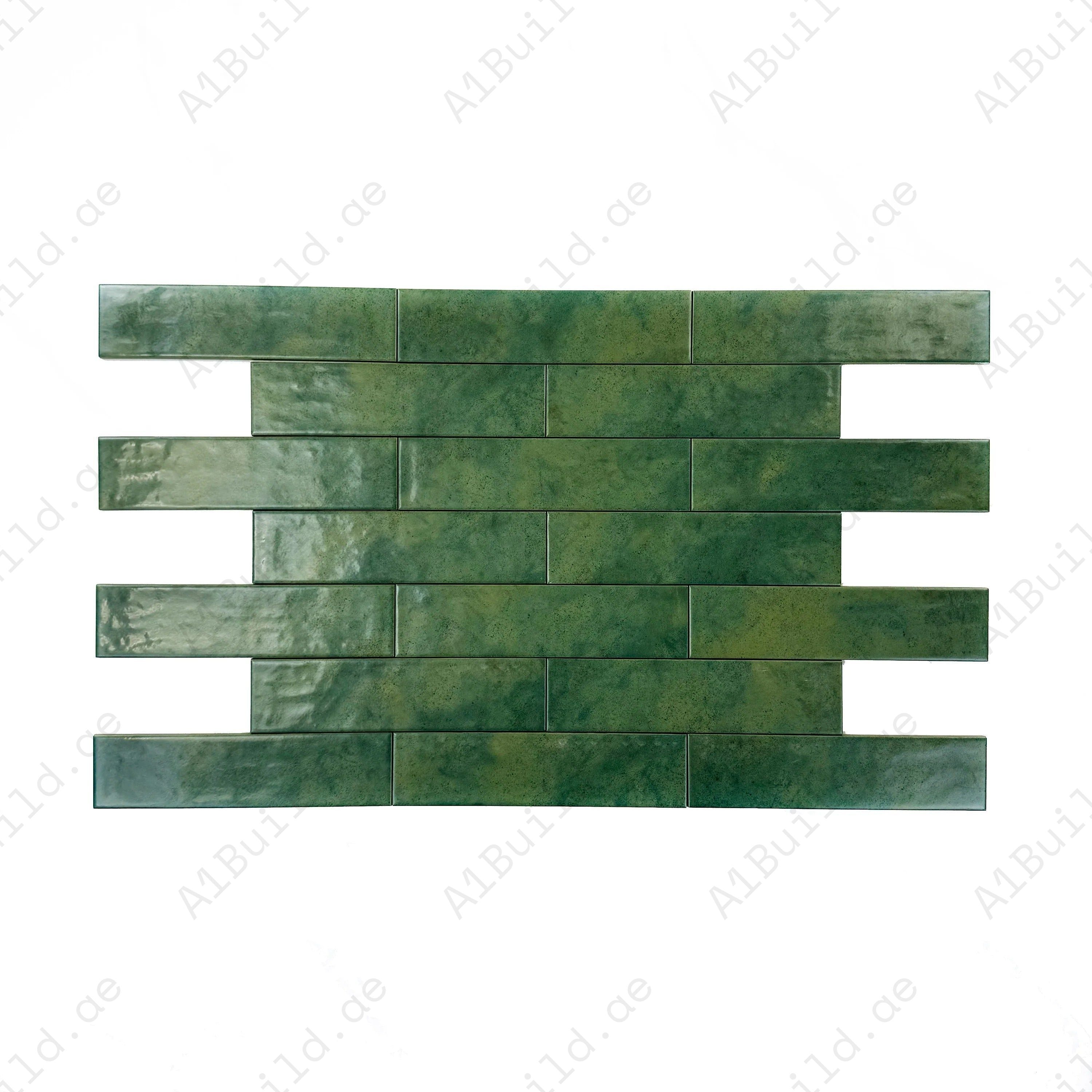 Upgrade your interiors with Forest Green Semimatte Porcelain Tile – durable, waterproof, scratch-resistant, and perfect for kitchens, bathrooms & modern spaces.