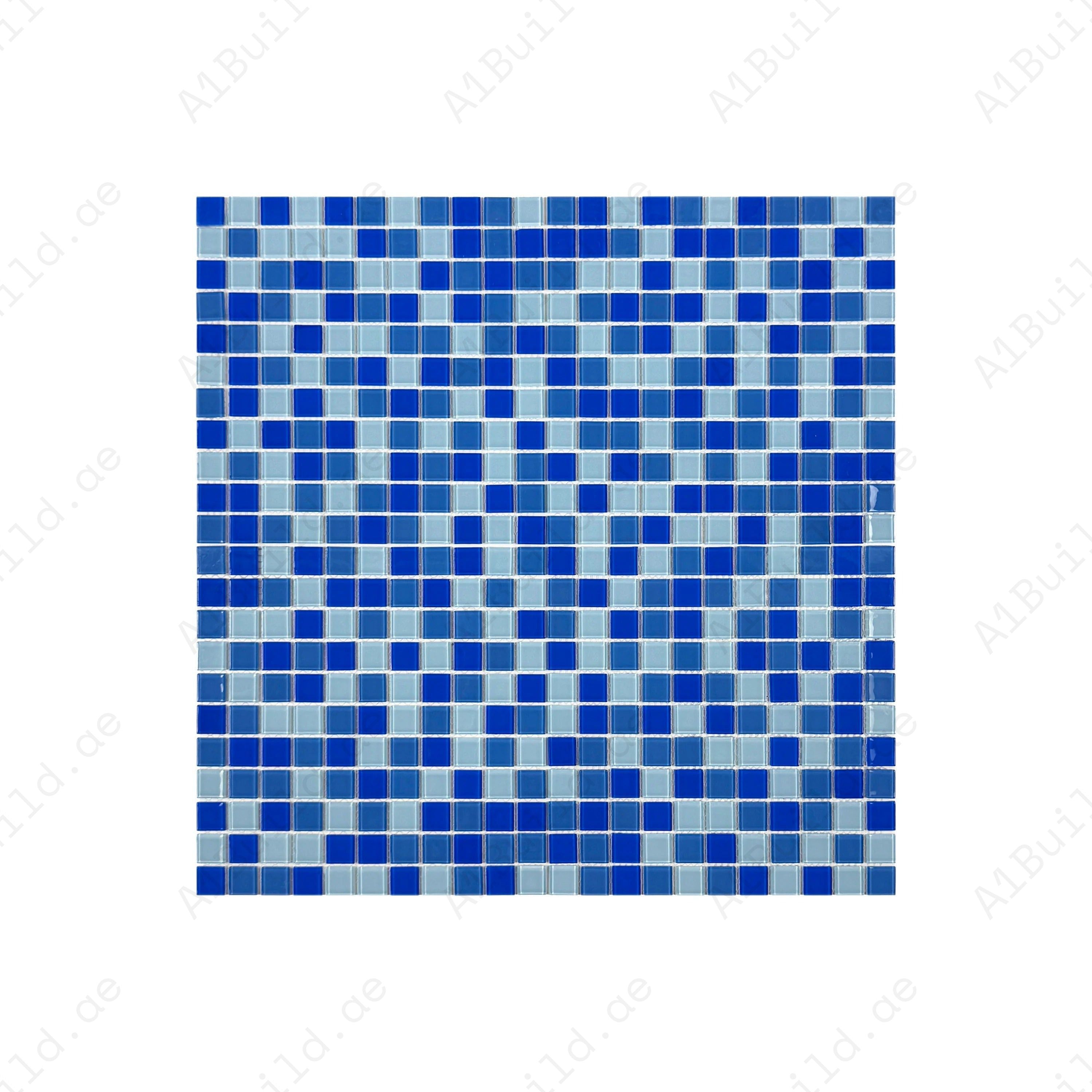 Upgrade your pool design with White, Sky Blue & Cobalt Blue crystal glass mosaic tiles. Durable, waterproof, and stylish for pools, spas, and feature walls.