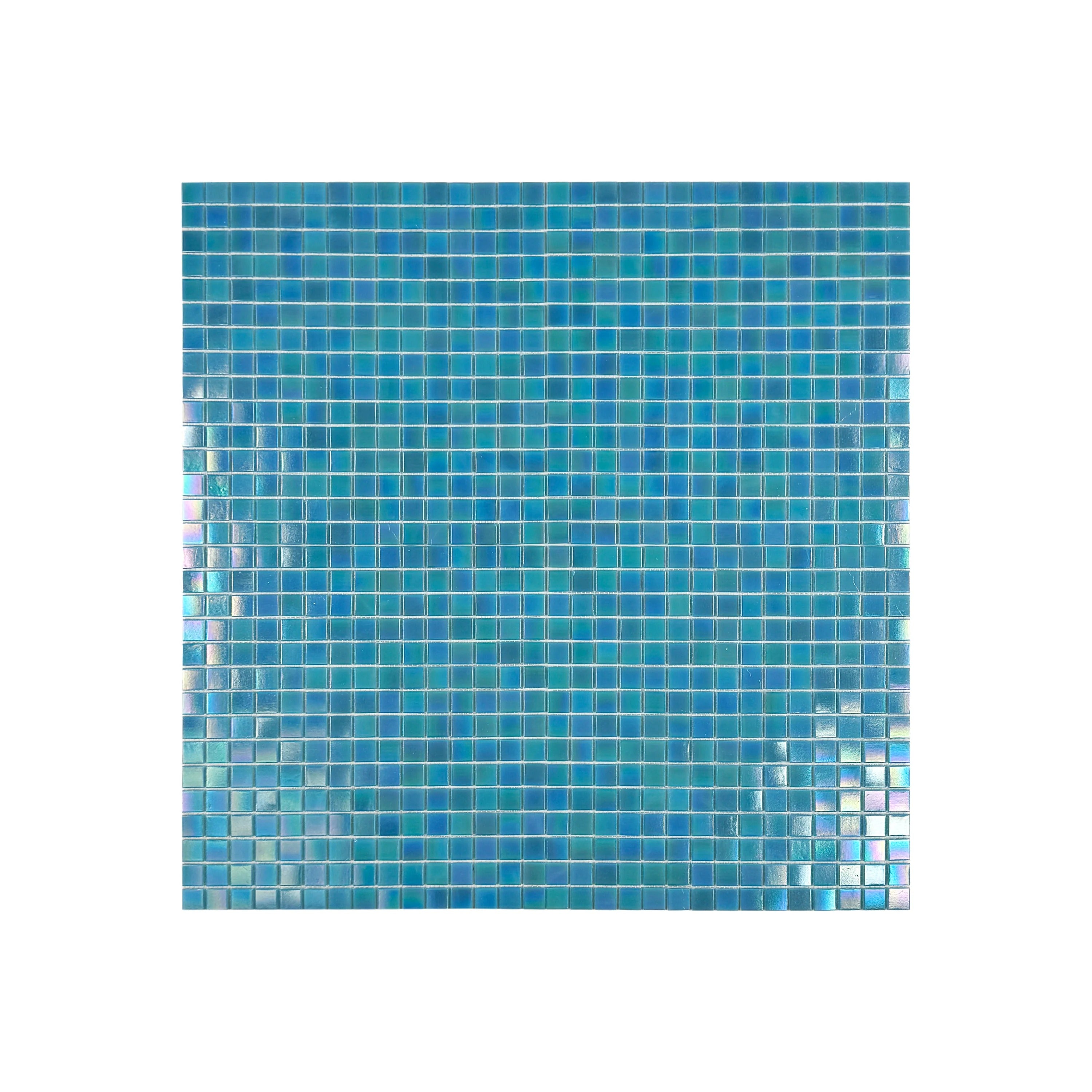 Upgrade your pool with Cerulean Blue Iridescent Hot Melt Glass Mosaic. Durable, UV-resistant, and slip-proof tiles perfect for pools, spas, and water features.