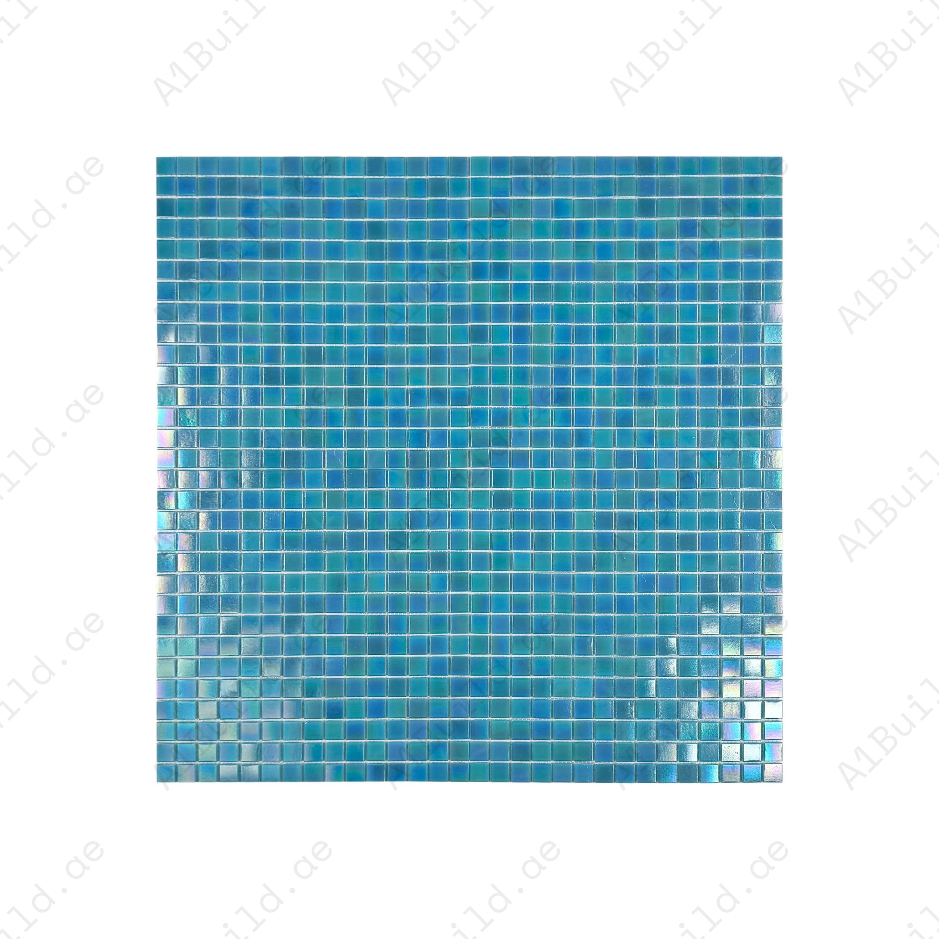 Upgrade your pool with Cerulean Blue Iridescent Hot Melt Glass Mosaic. Durable, UV-resistant, and slip-proof tiles perfect for pools, spas, and water features.