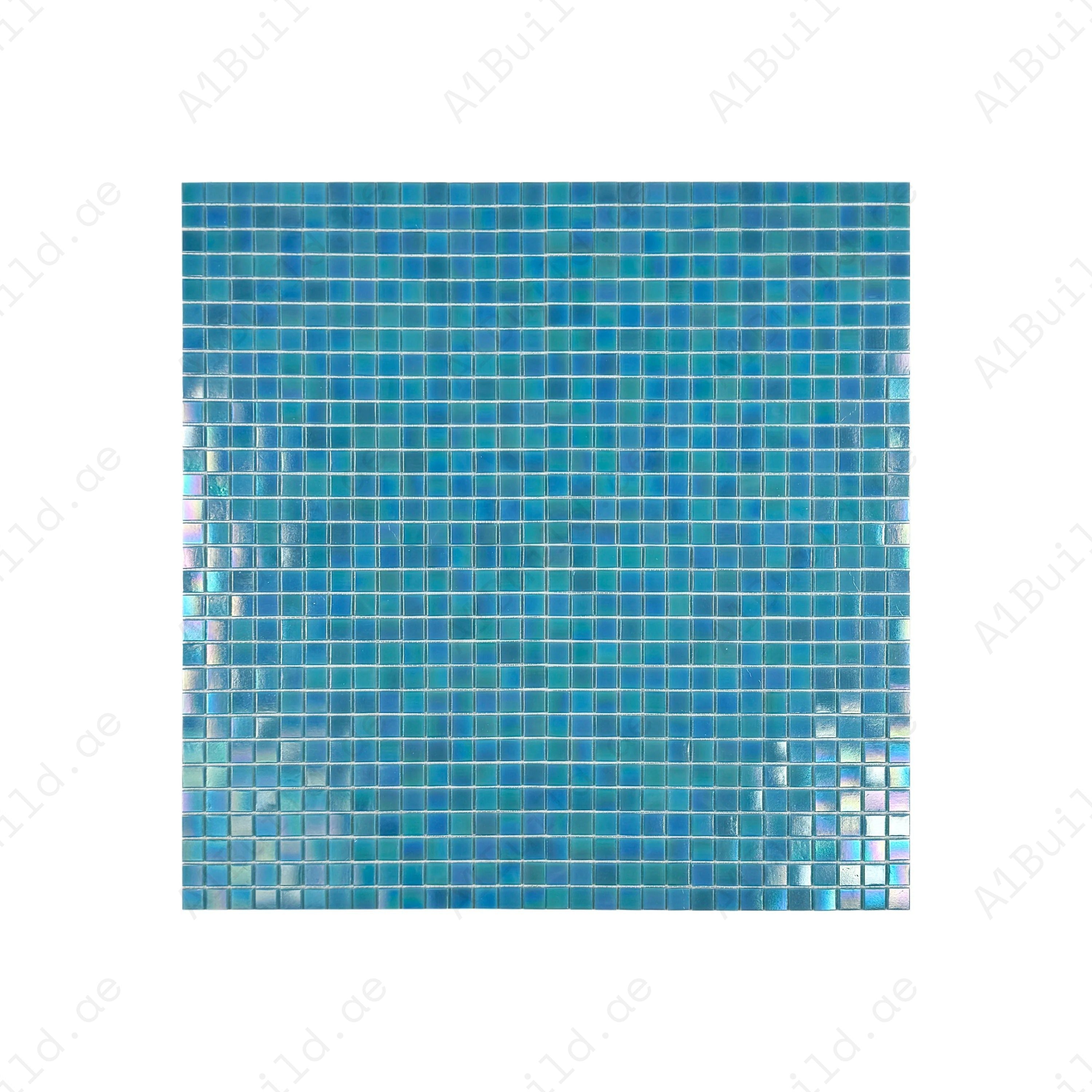 Upgrade your pool with Cerulean Blue Iridescent Hot Melt Glass Mosaic. Durable, UV-resistant, and slip-proof tiles perfect for pools, spas, and water features.