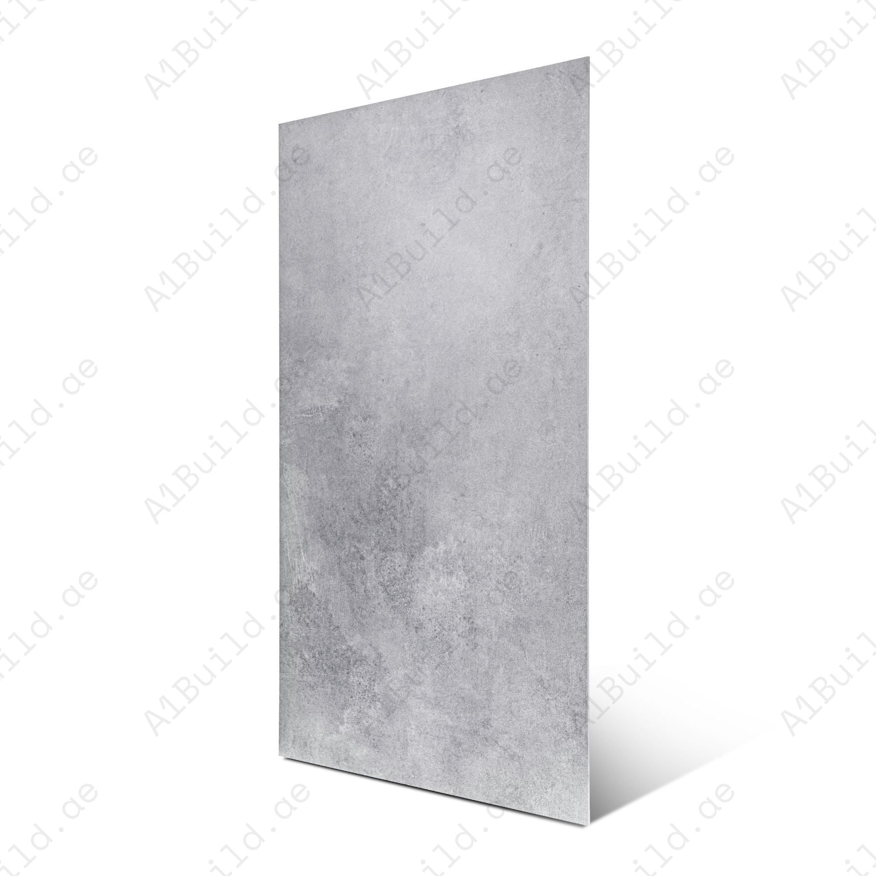 Urban Ash porcelain tile in 60x120cm size featuring modern concrete texture, soft ash grey tone and durable 9mm thickness for floors and walls.