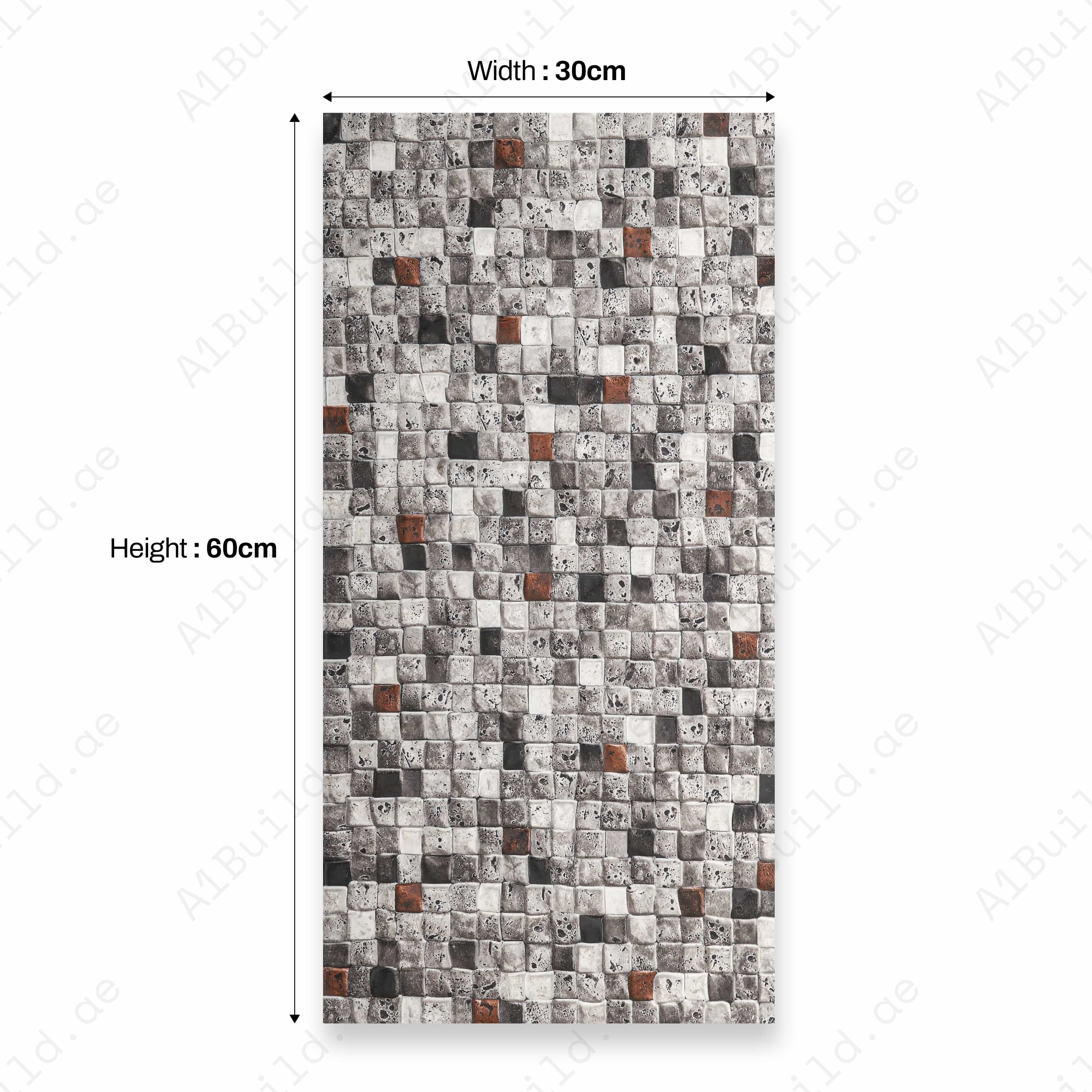 VINTAGE PEBBLE 30X60CM 09MM CERAMIC INDOOR OUTDOOR WALLS TILE