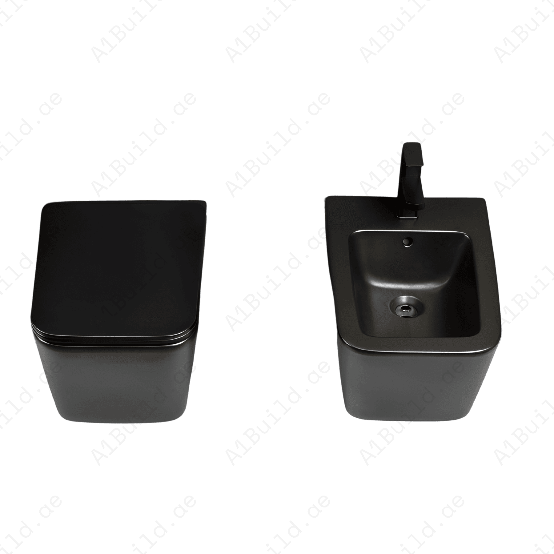 WALL HUNG BIDET, SIZE: 510*345*305 MM, MATT BLACK.