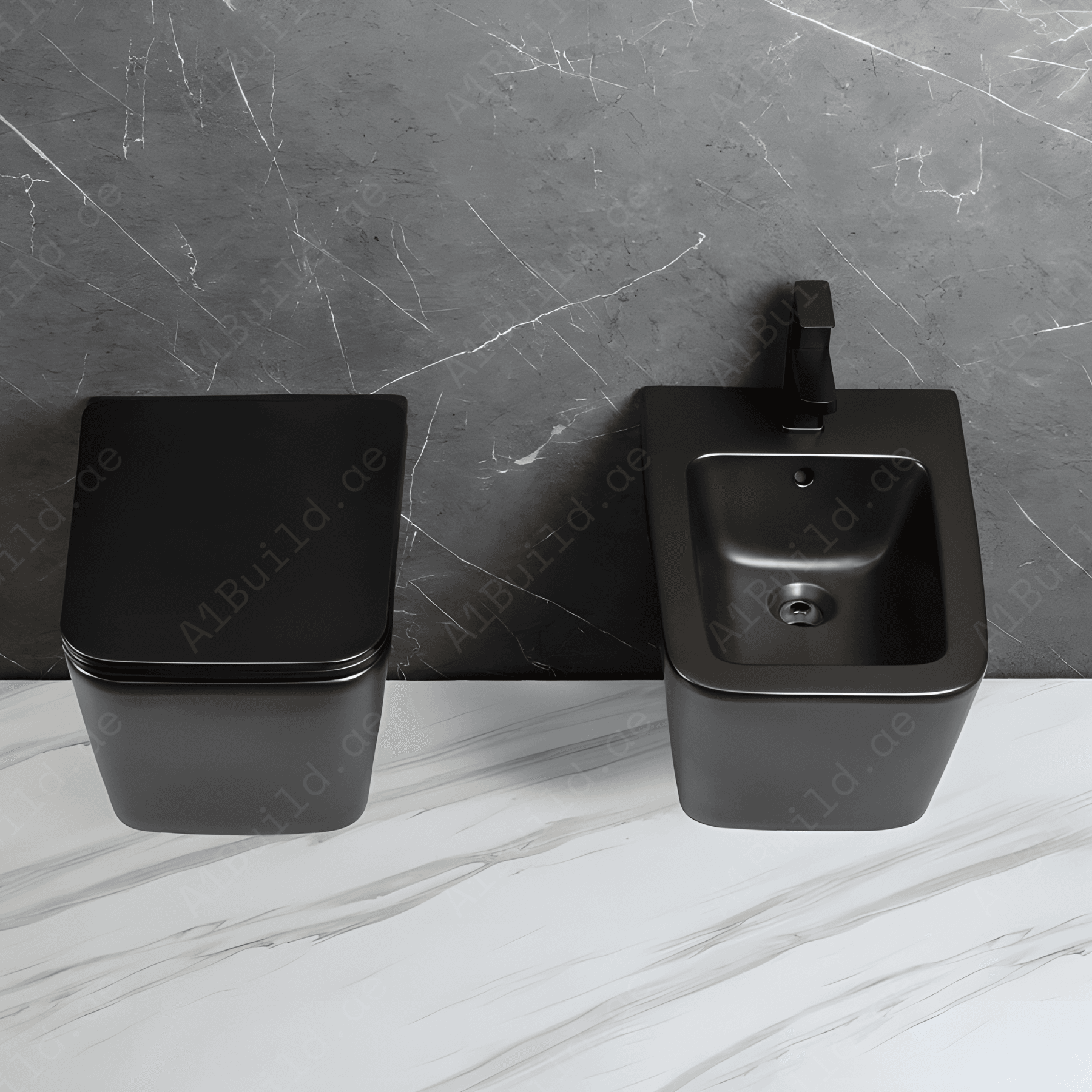 WALL HUNG BIDET, SIZE: 510*345*305 MM, MATT BLACK.