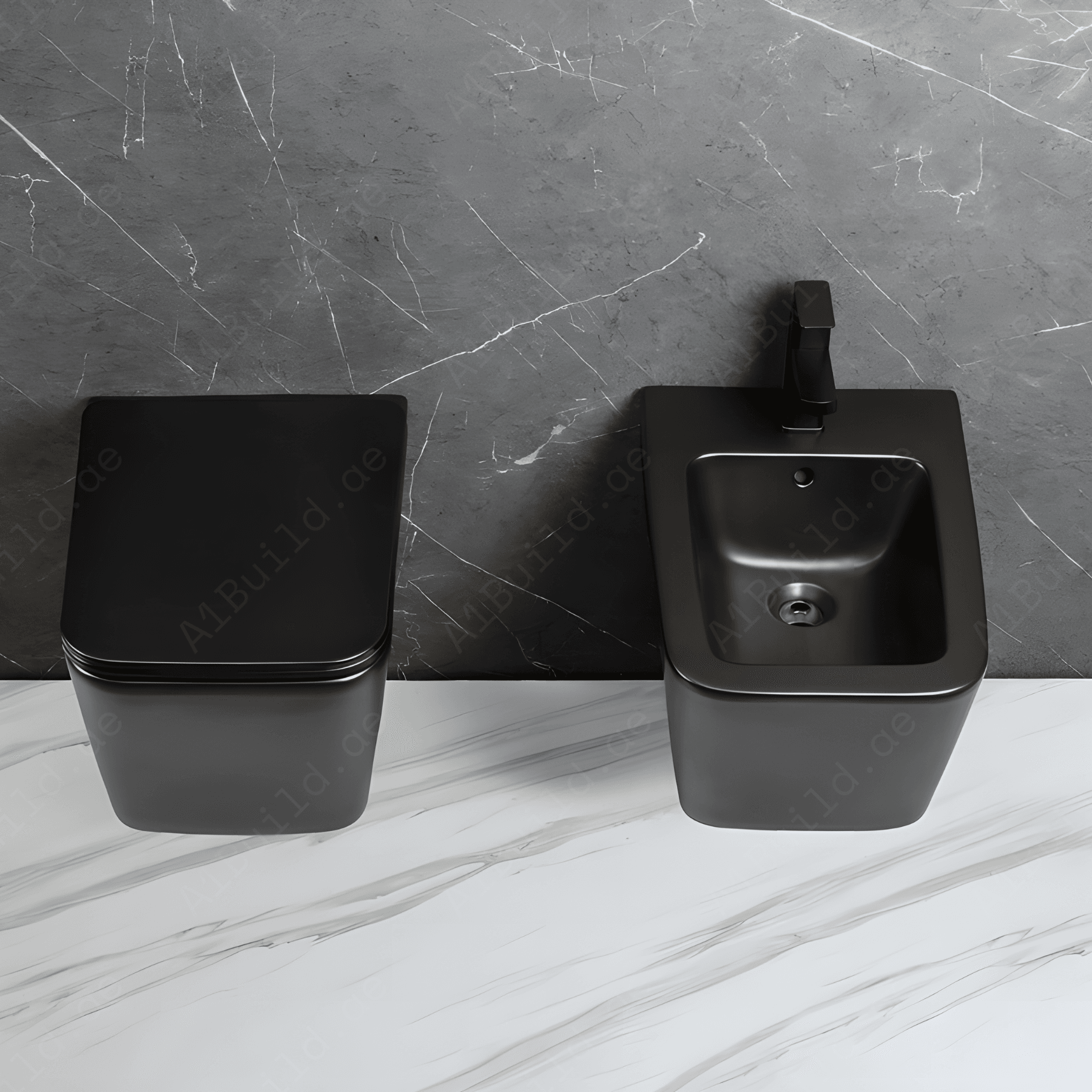 WALL HUNG BIDET, SIZE: 510*345*305 MM, MATT BLACK.