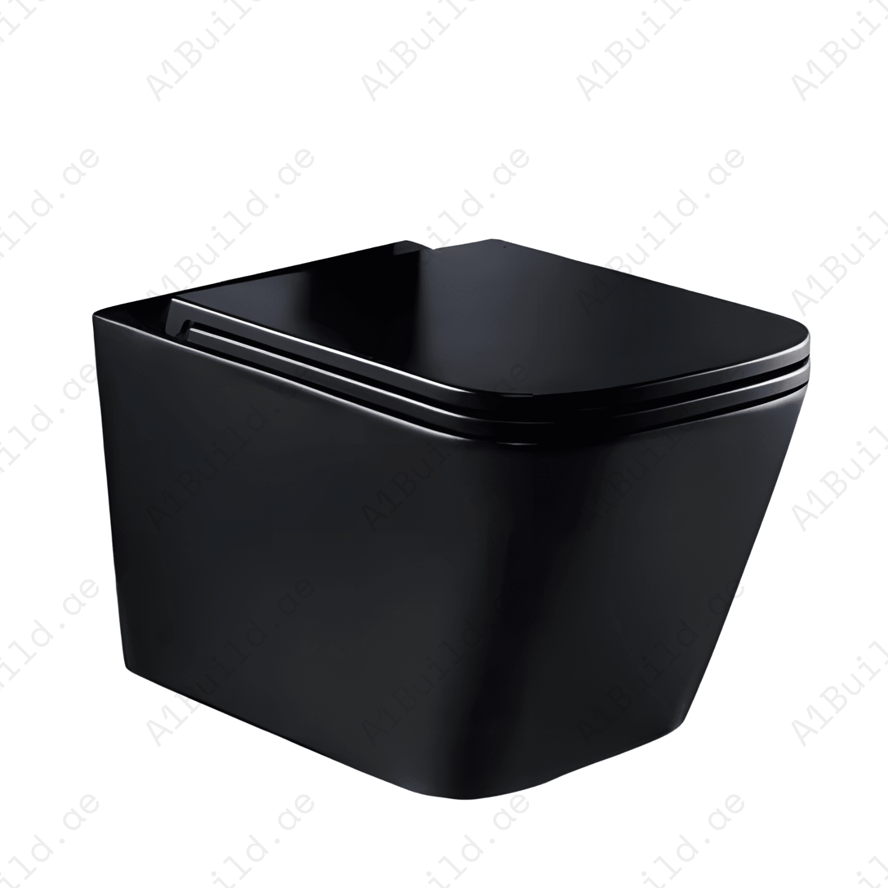 WALL HUNG W.C, SIZE: 510*345*340MM, MATT BLACK. STEINHEIM –UP SLIM: DUROPLAST SOFT- CLOSING SEAT AND COVER, MATT BLACK.