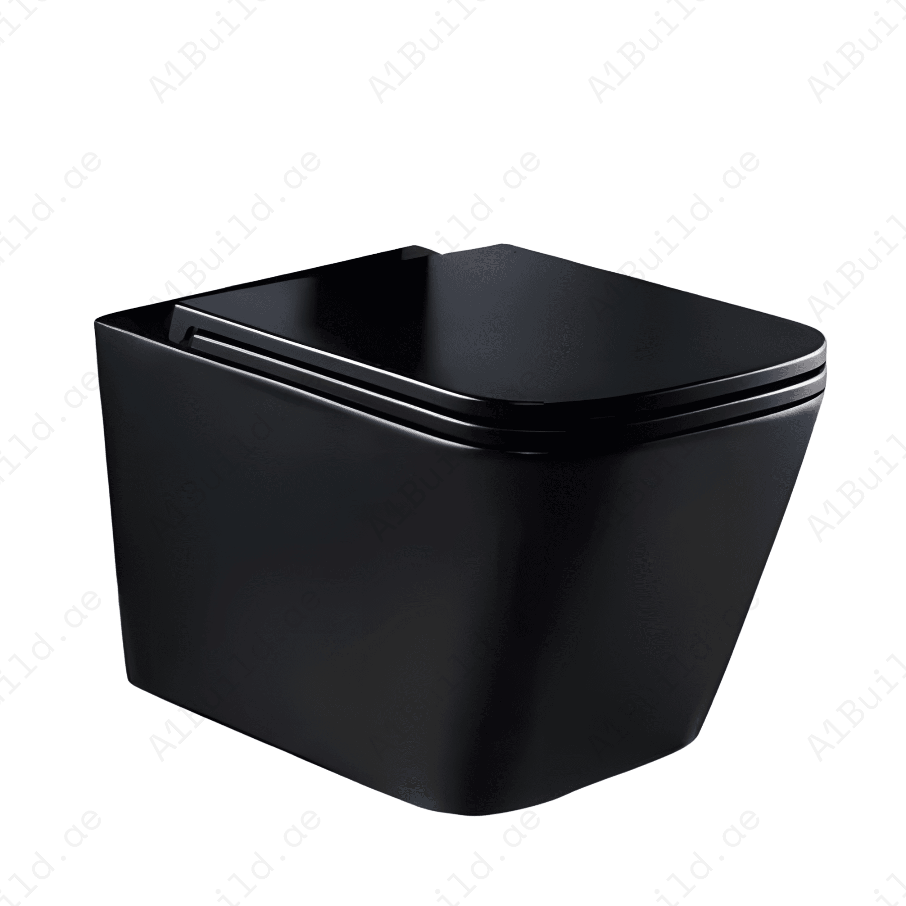 WALL HUNG W.C, SIZE: 510*345*340MM, MATT BLACK. STEINHEIM –UP SLIM: DUROPLAST SOFT- CLOSING SEAT AND COVER, MATT BLACK.