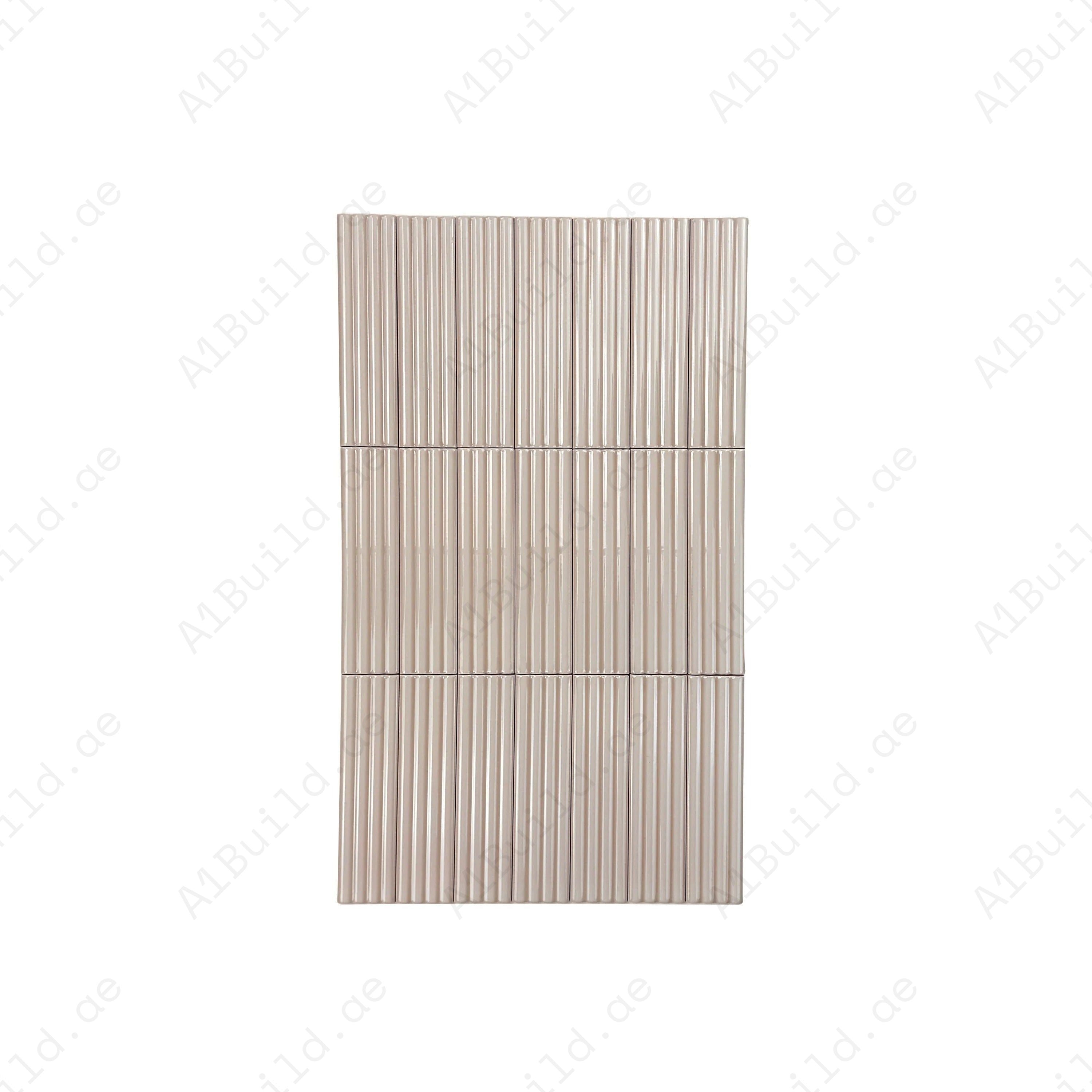 Warm Cream glossy ceramic artisanal tile from Classic Hues Series. Durable, waterproof & elegant, perfect for kitchen backsplash, bathroom, and living spaces.